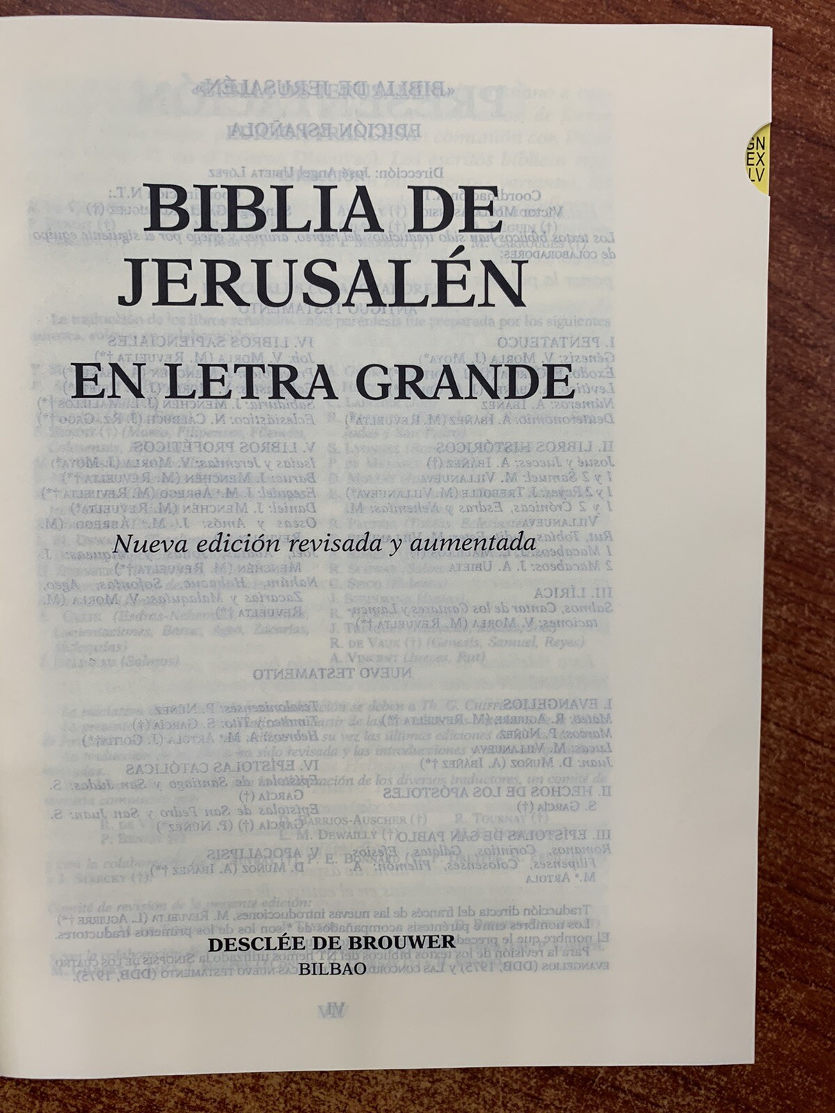 BIBLIA DE JERUSALEN.CATOLICA EN LETRA GRANDE REVISADA Y AUMENTADA CON INDICE
