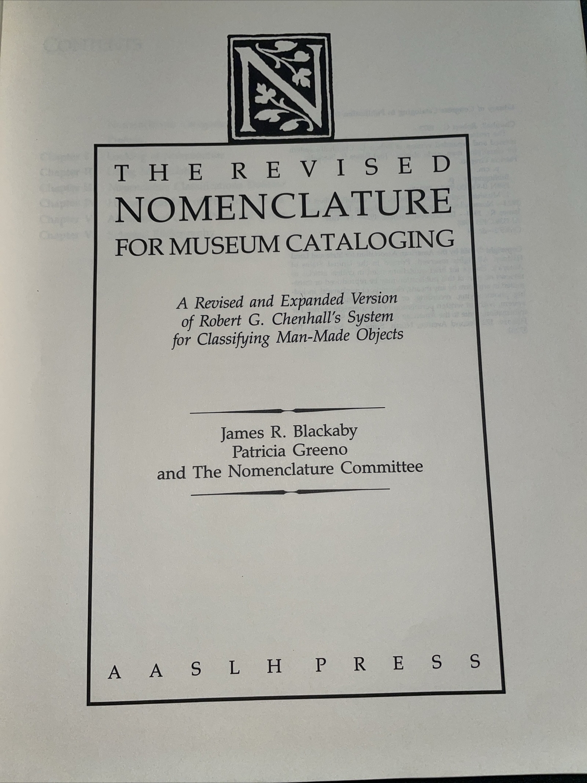 The Revised Nomenclature for Museum Cataloging : A Revised and Expanded Version