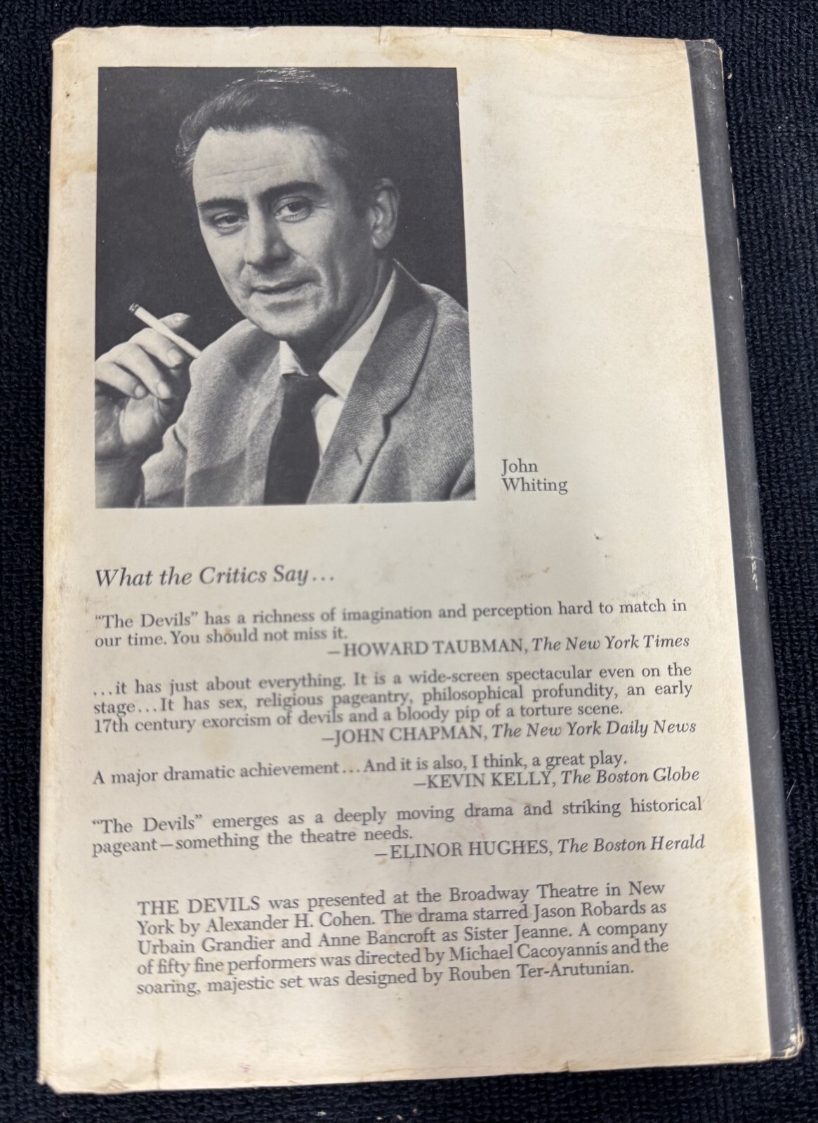 The Devils by John Whiting (1961, Hill and Wang) Hardcover HCDJ