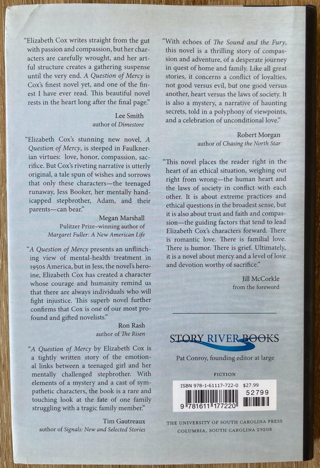 A Question of Mercy Elizabeth Cox 2016 Hardcover w/Dust Jacket Signed & Inscribe