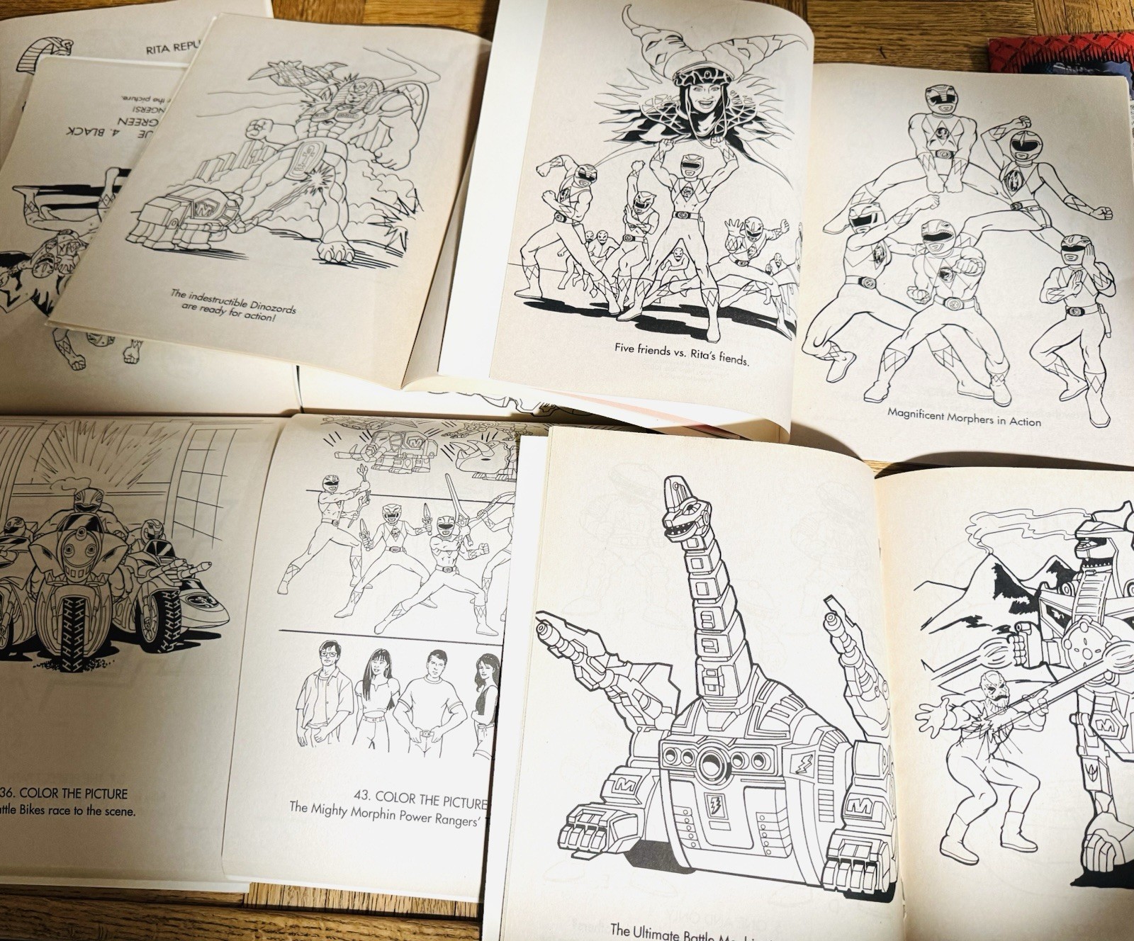Unused NEW VINTAGE 1994 POWER RANGERS FLIP N FUN ACTIVITY PAD COLORING BOOK LOT