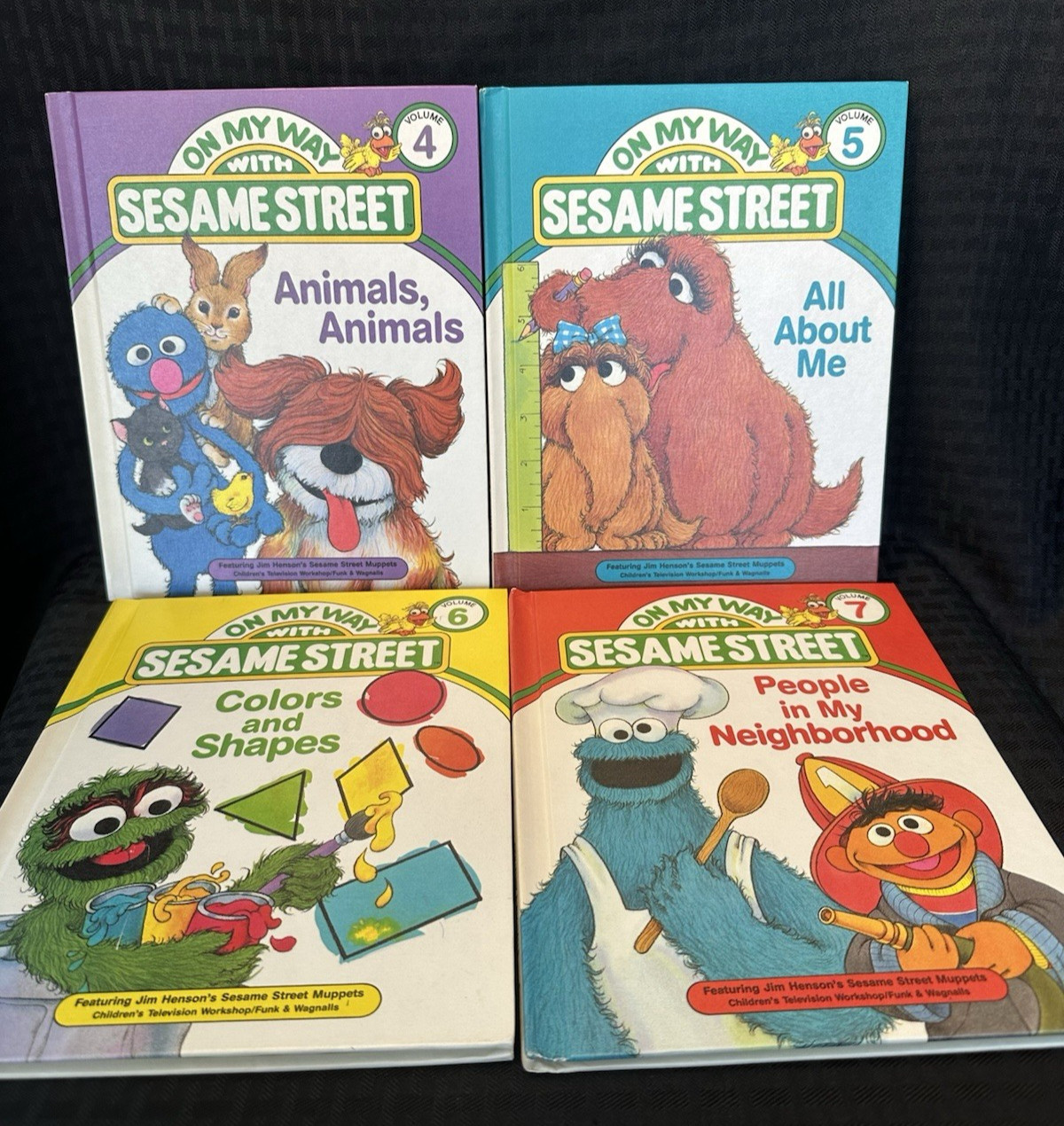 1989 On My Way with Sesame Street Library 1-15 Complete Set w/ Stand -Nice Set!