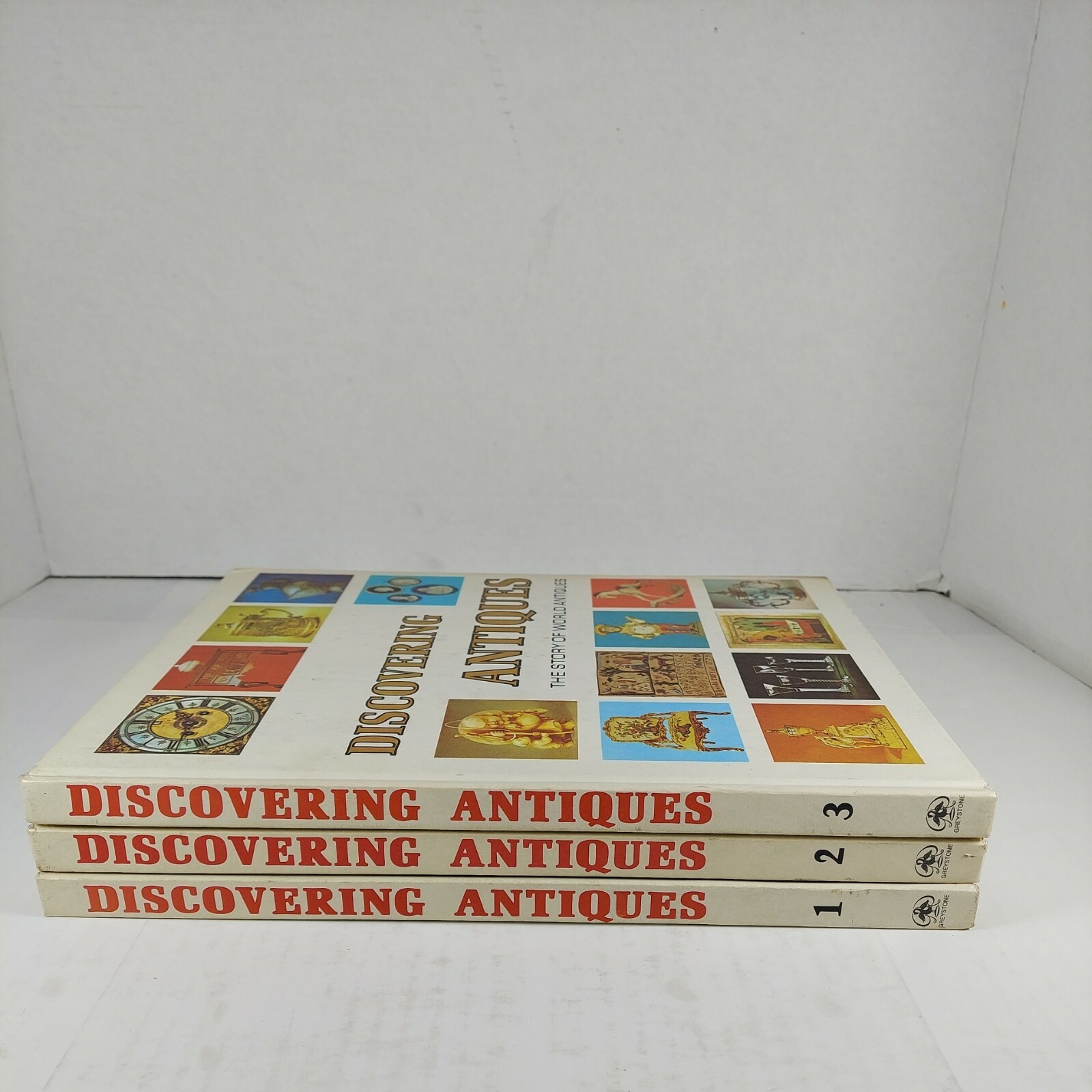 Discovering Antiques Hardcover Books Vintage 1972-73 Volumes 1, 2, 3 Greystone