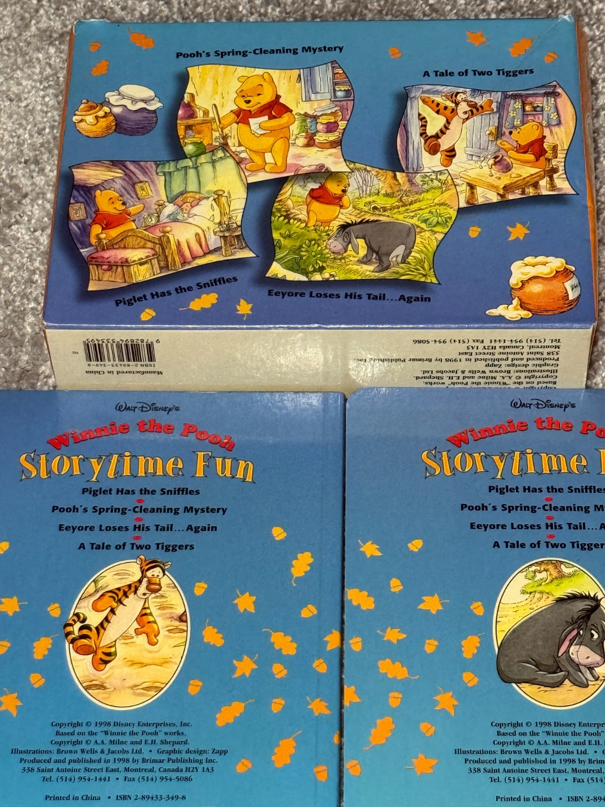 1998 Winnie the Pooh Storytime Fun 4 Board Book Box Set Hardcover
