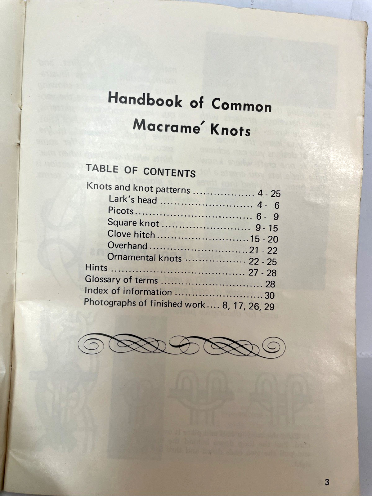 Handbook of Common Macrame Knots 1971 S-100 30 Pages Craft Course Publications