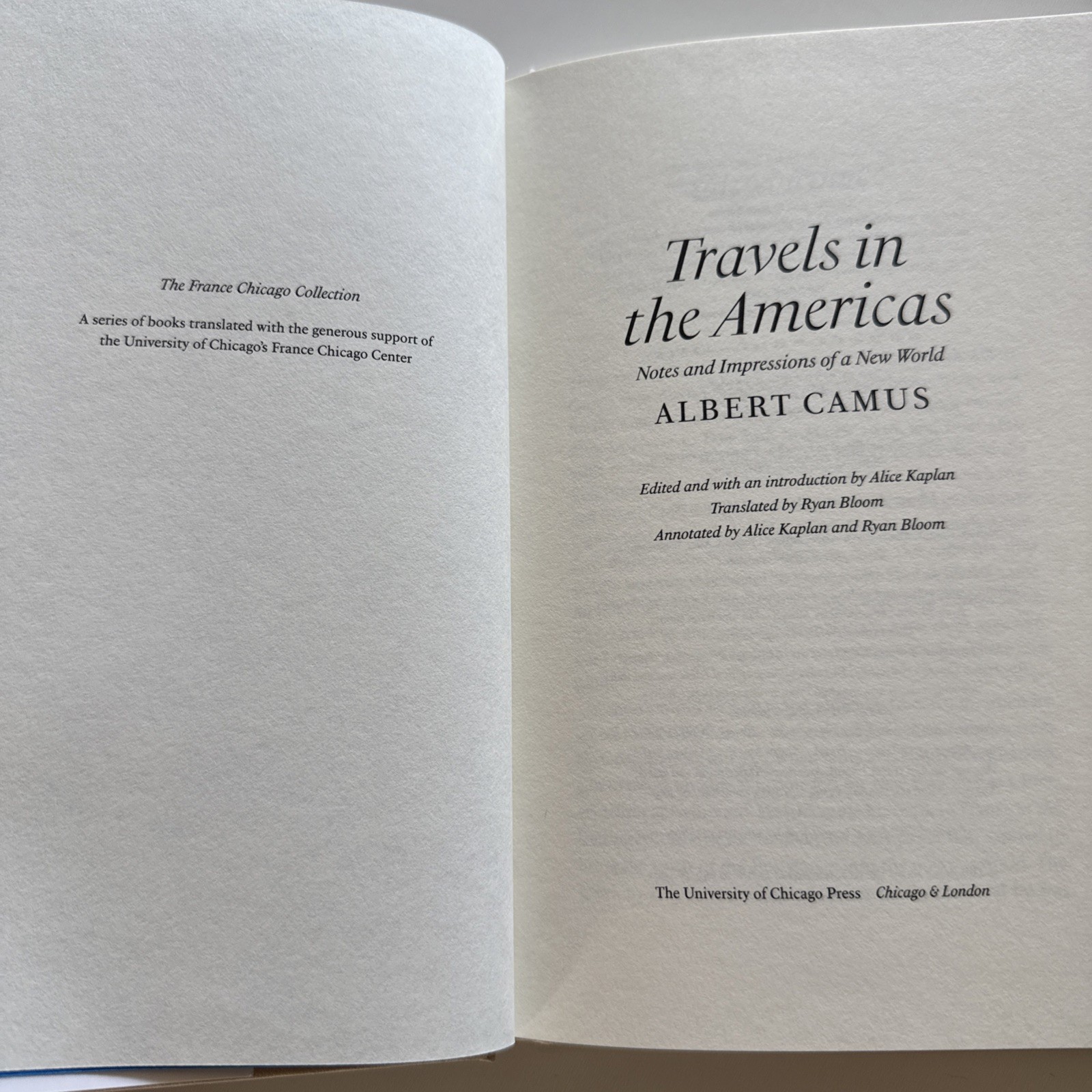 Travels in the Americas by Albert Camus HC (2023)