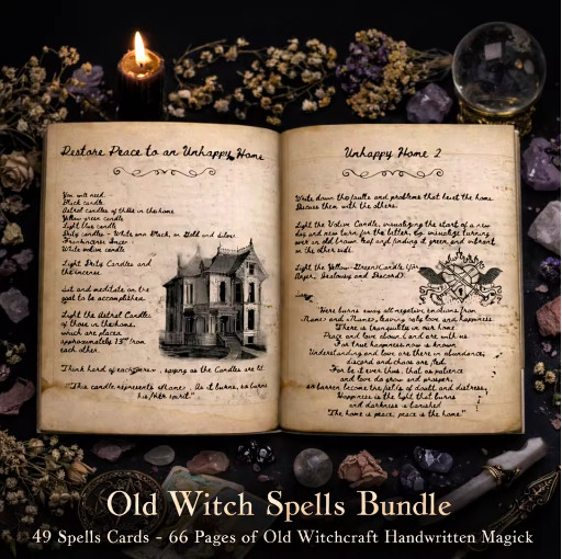 77 Pages Witchcraft Grimoire Pages Book of Shadows Kit with Moon Phases