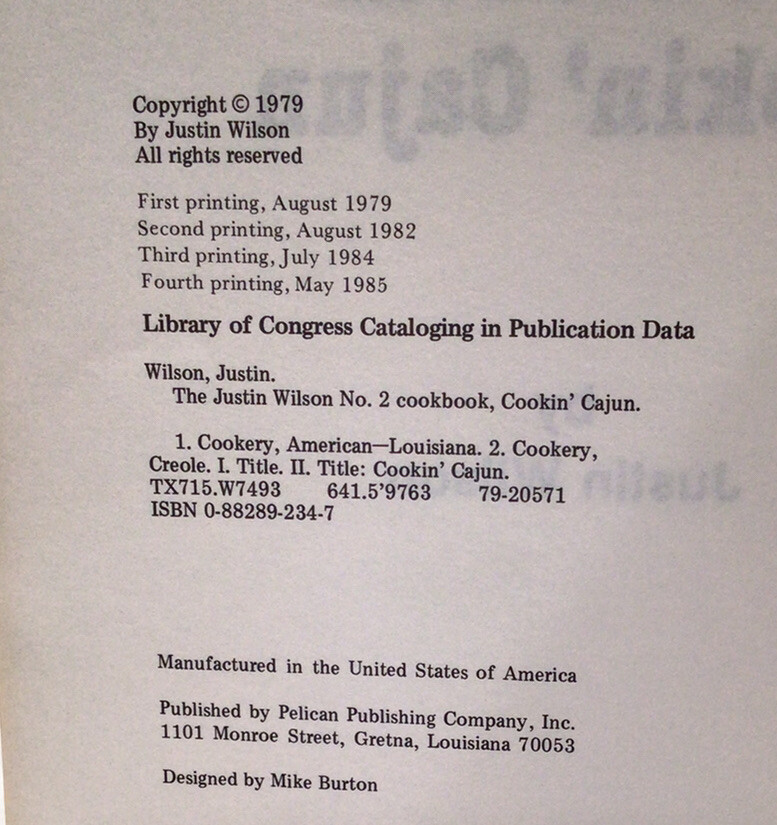 THE JUSTIN WILSON #2 COOKBOOK: COOKIN CAJUN ~ 112 pages ~