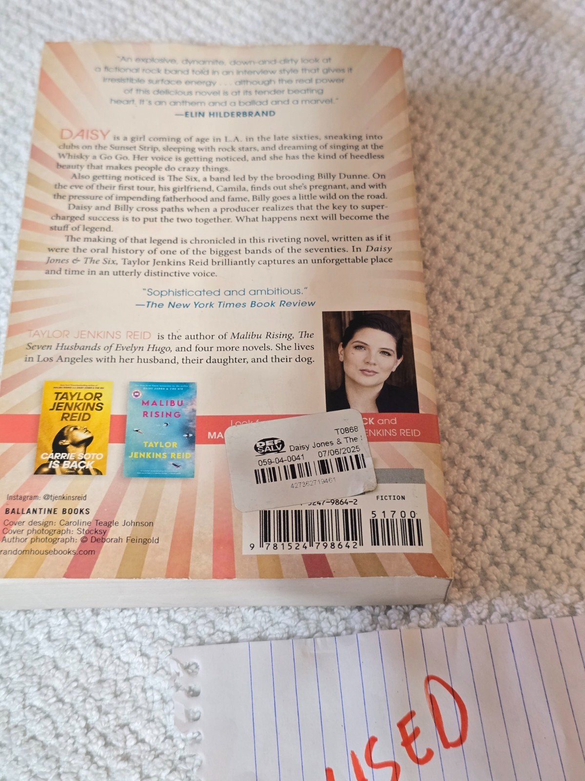 Daisy Jones & The Six: Reese’s Book Club: A Novel Paperback, Good