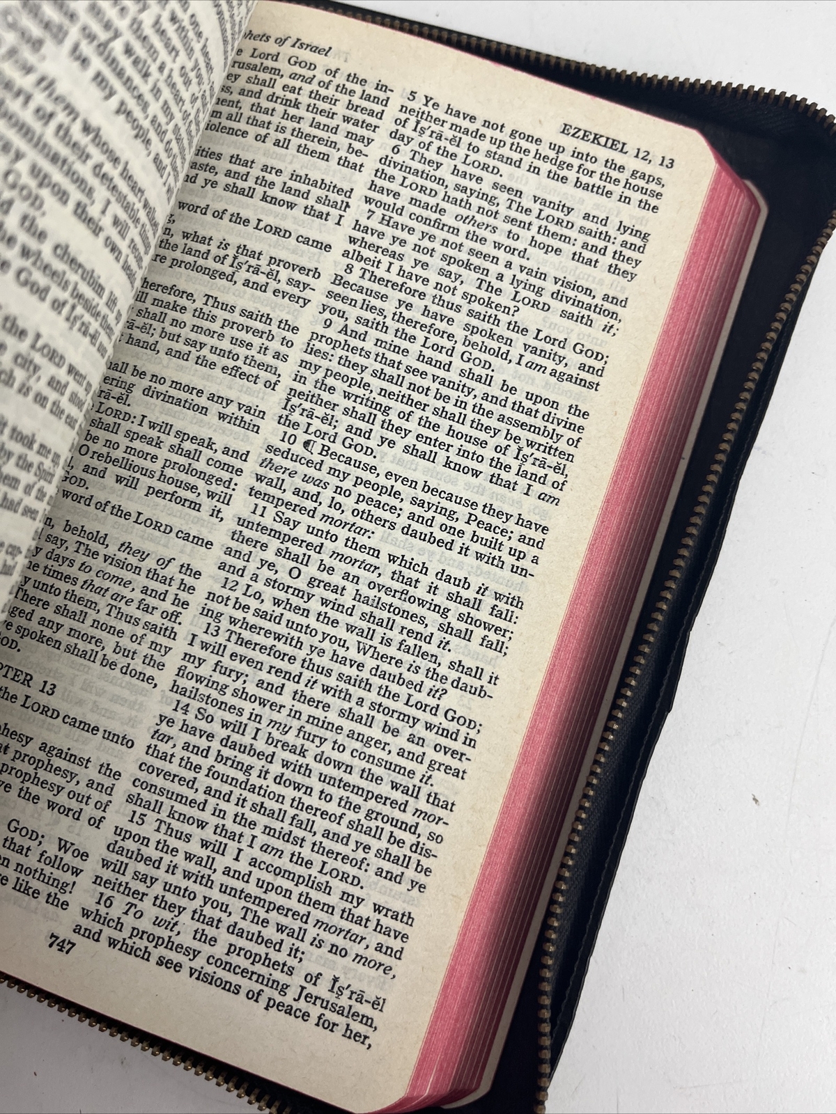 Bible KJV Zip Leather Original Tongues Antique VTG American Society