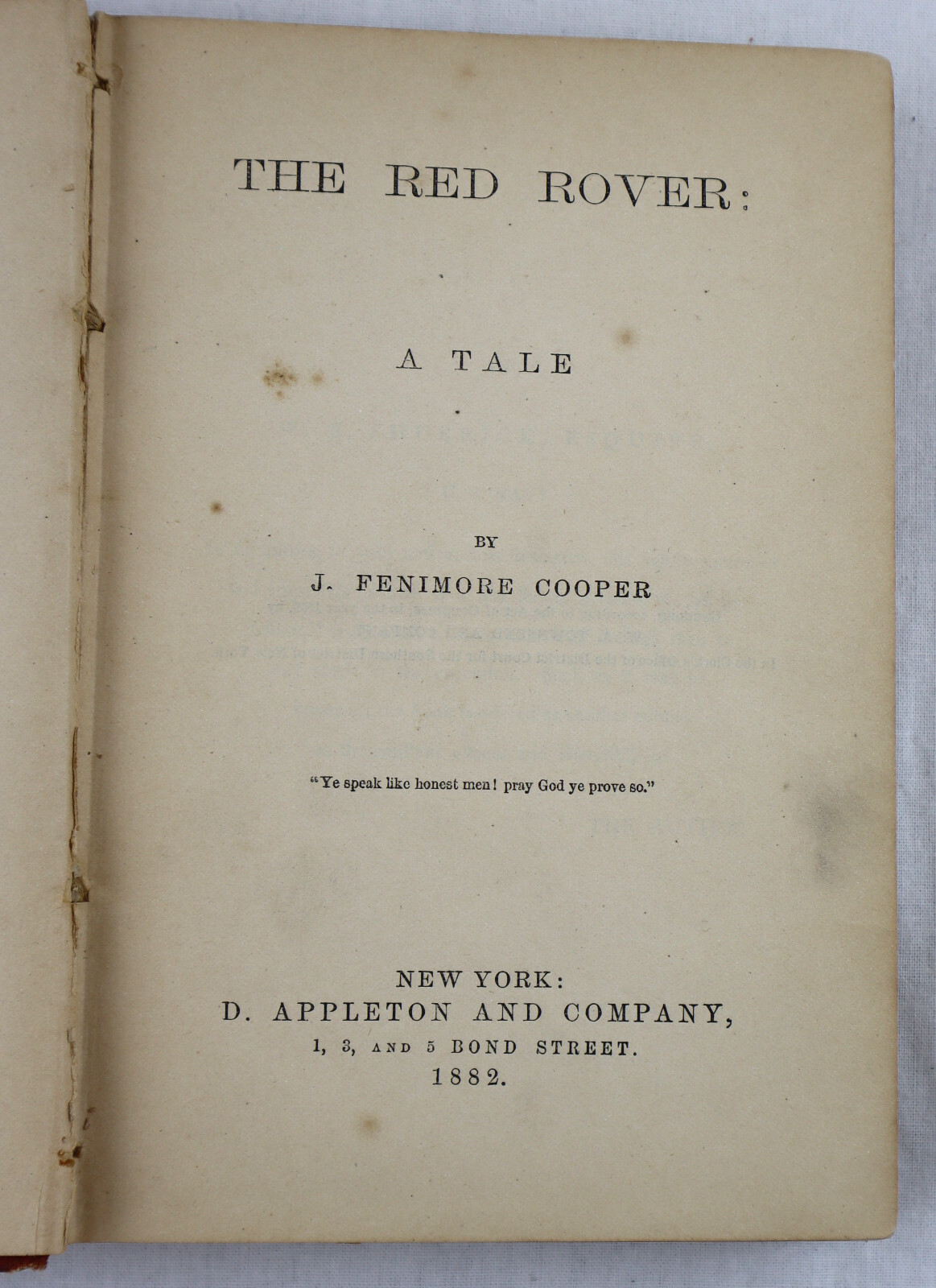 The Red Rover A Tale by J Fenimore Cooper ~ D. Appleton & Co (Year 1882)