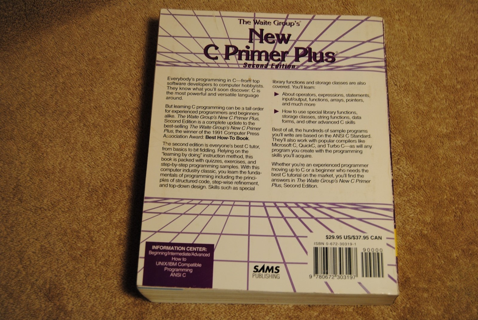 Used New C Primer Plus Book The Waite Group’s 2nd Edition Sams Publishing
