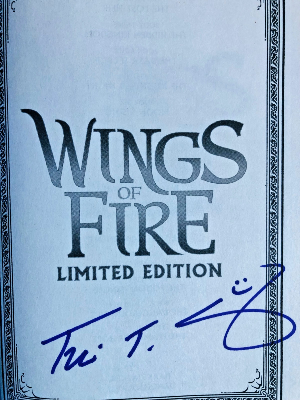 SIGNED The Dragonet Prophecy (Wings of Fire 1) Tui T. Sutherland LIMITED EDITION
