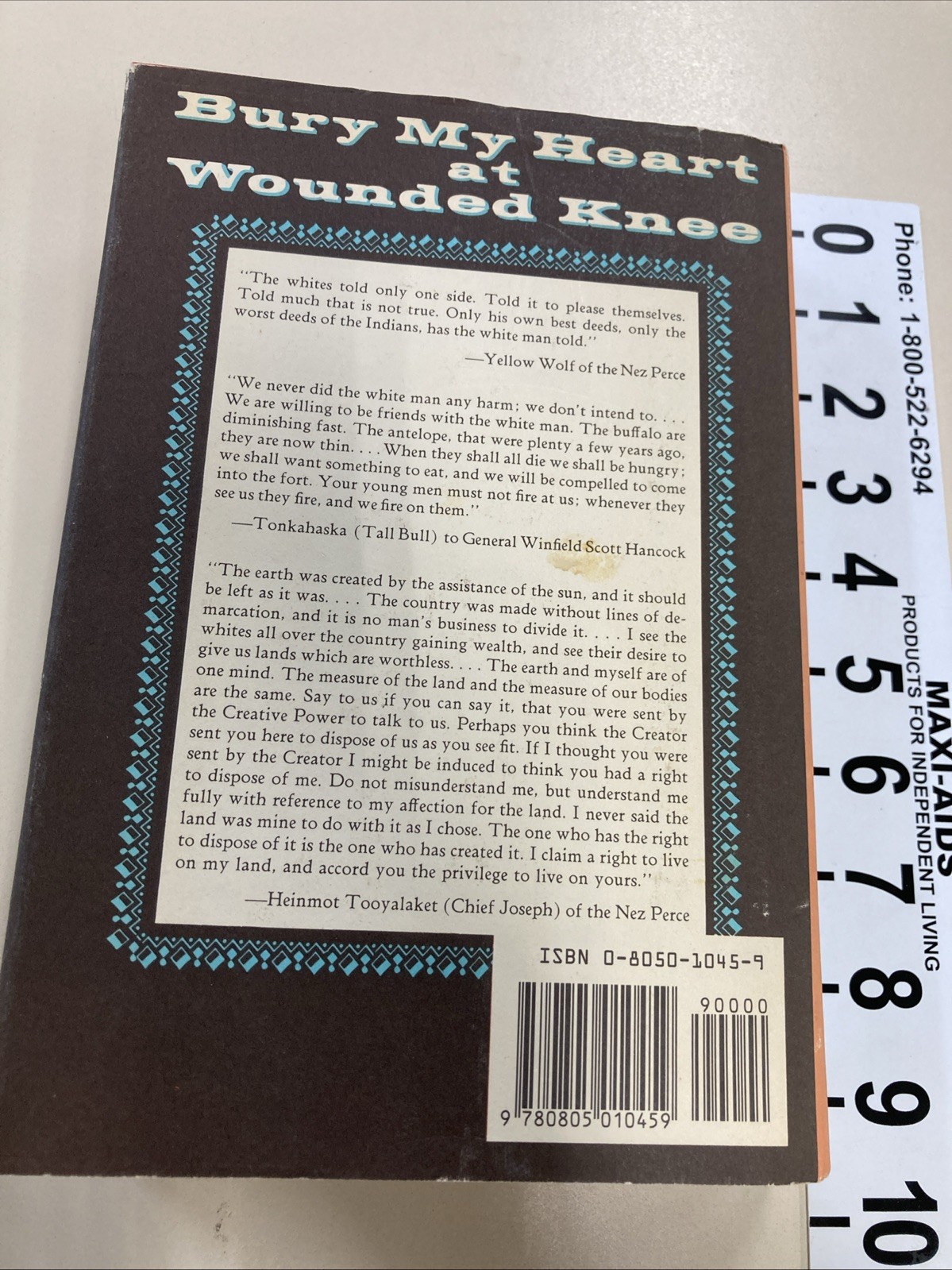 Bury My Heart At Wounded Knee HC DJ Dee Brown 1991 Owl Books Very Good