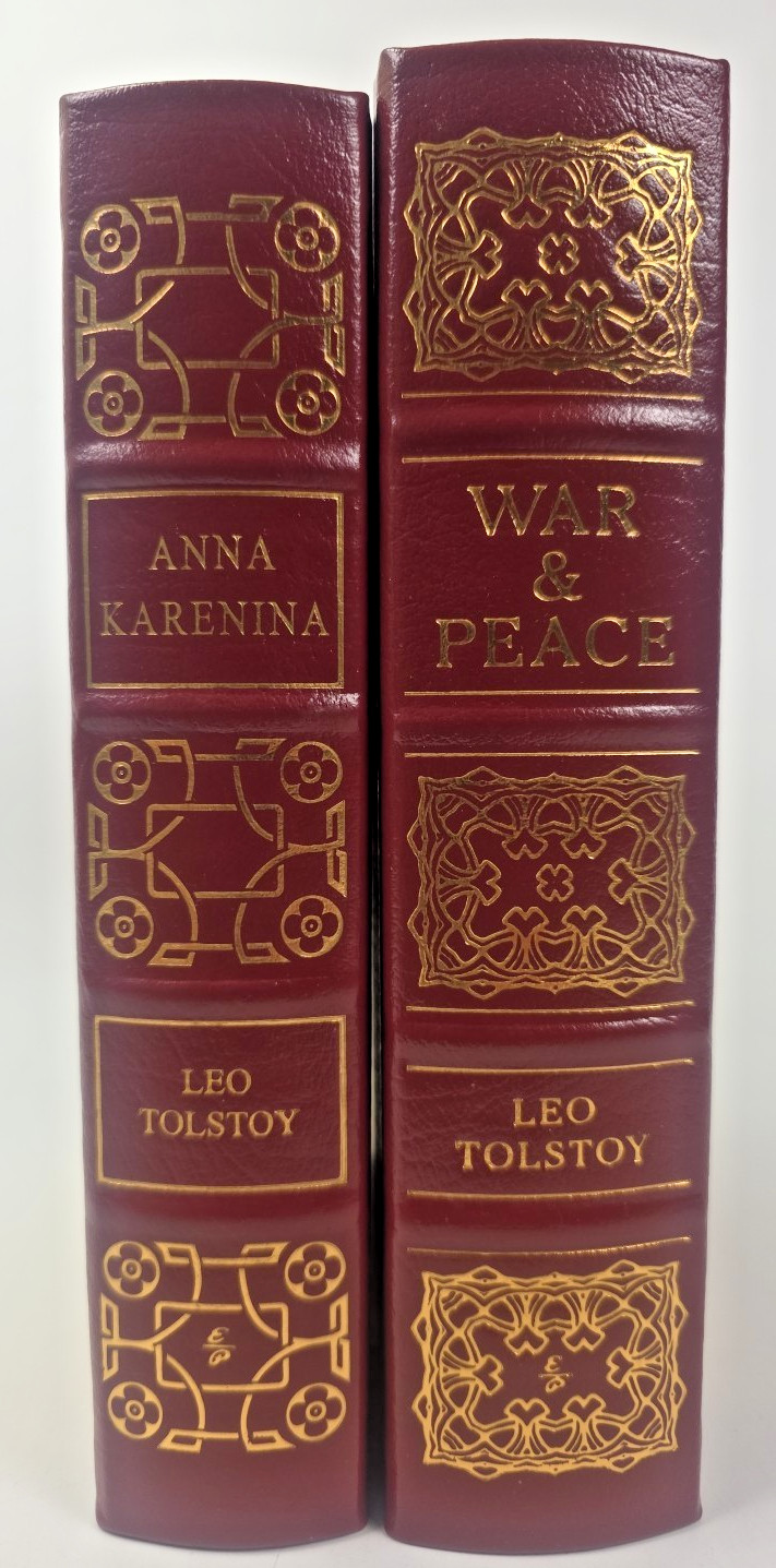 Lot of 2 Easton Press HC Books ~ War and Peace & Anna Karenina by: Leo Tolstoy