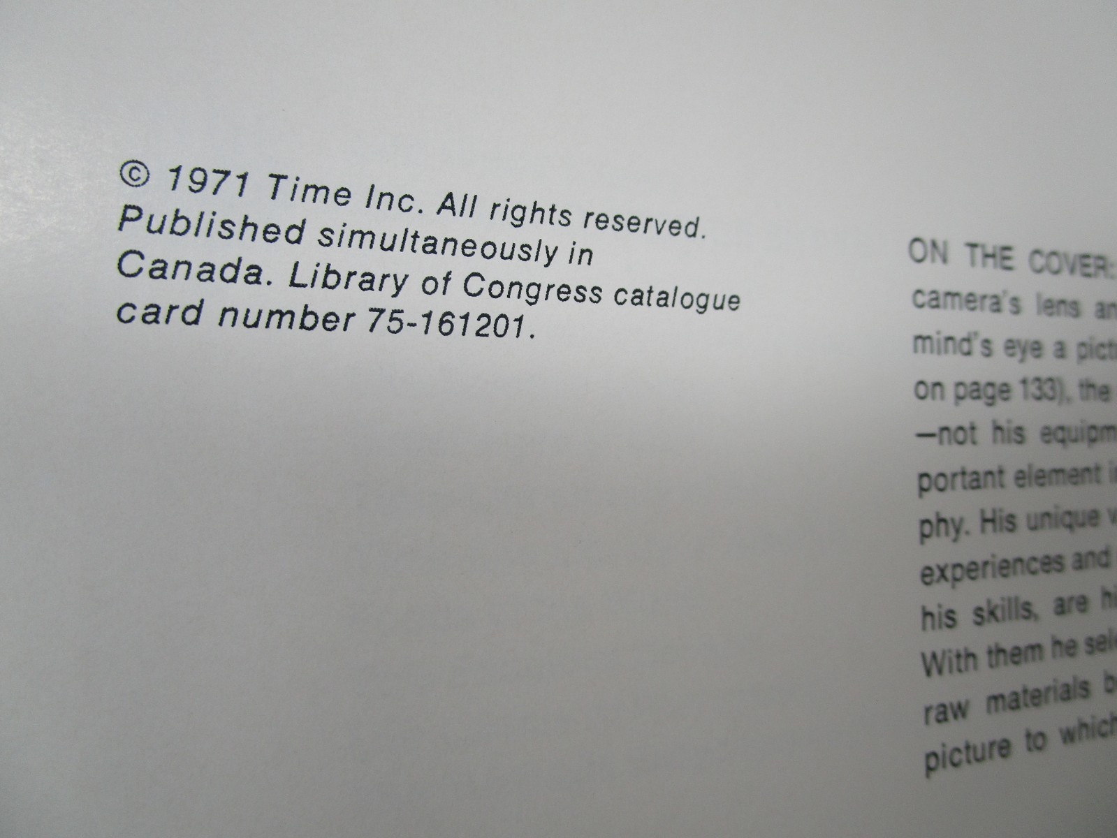 The Art of Photography Time Life Library of Photography 1971