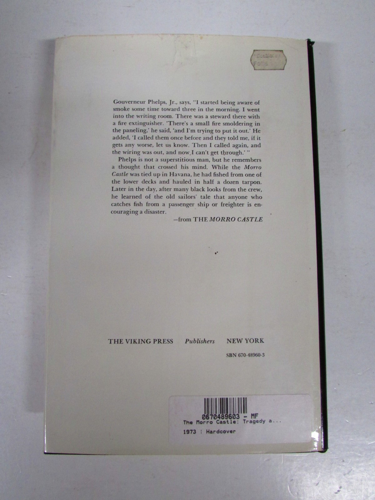 Morro Castle : Tragedy at Sea by Hal Burton (1973, Hardcover)