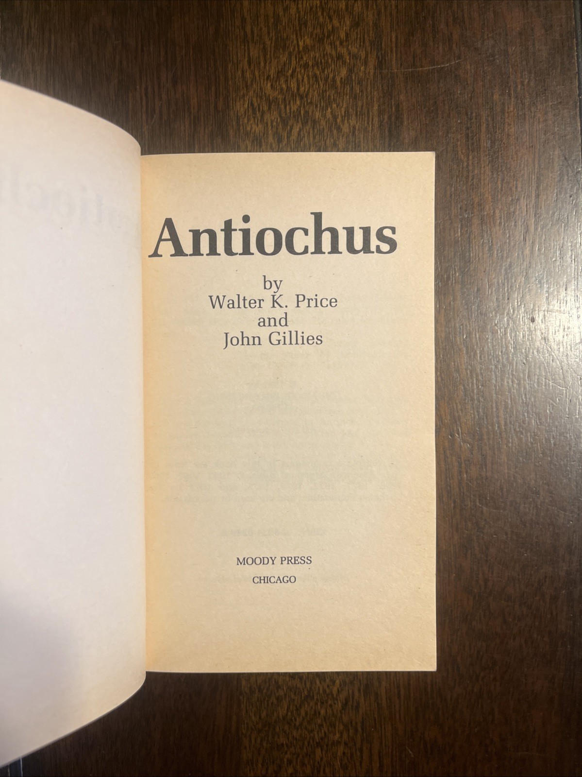 Antiochus Paperback Novel By Walter K. Price And John Gillies Moody Press