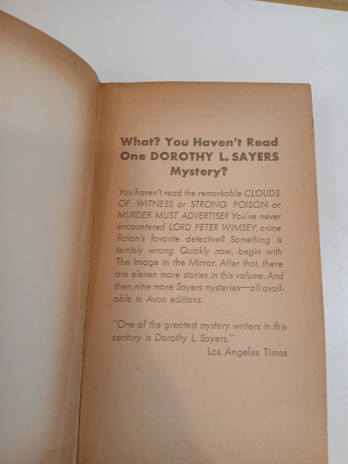 Dorothy L Sayers 5 Paperback Book Lot Lord Peter Wimsey Series Avon Print -bk1.2