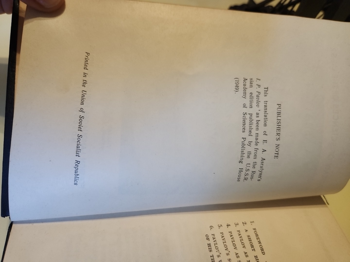 1953 I.P. PAVLOV HIS LIFE AND WORK E.A. ASRATYAN RARE VINTAGE COLLECTIBLE BOOK