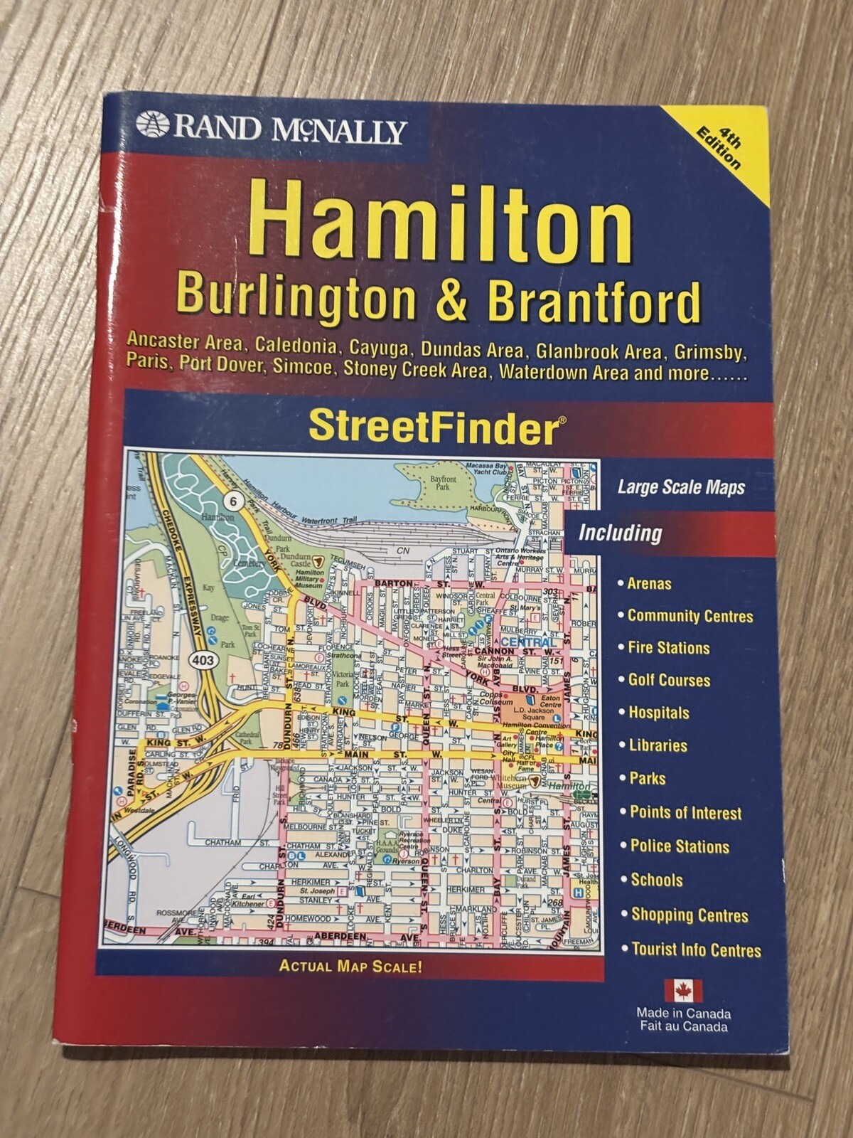 Rand McNally Hamilton Burlington and Brantford Ontario street atlas guide Canada
