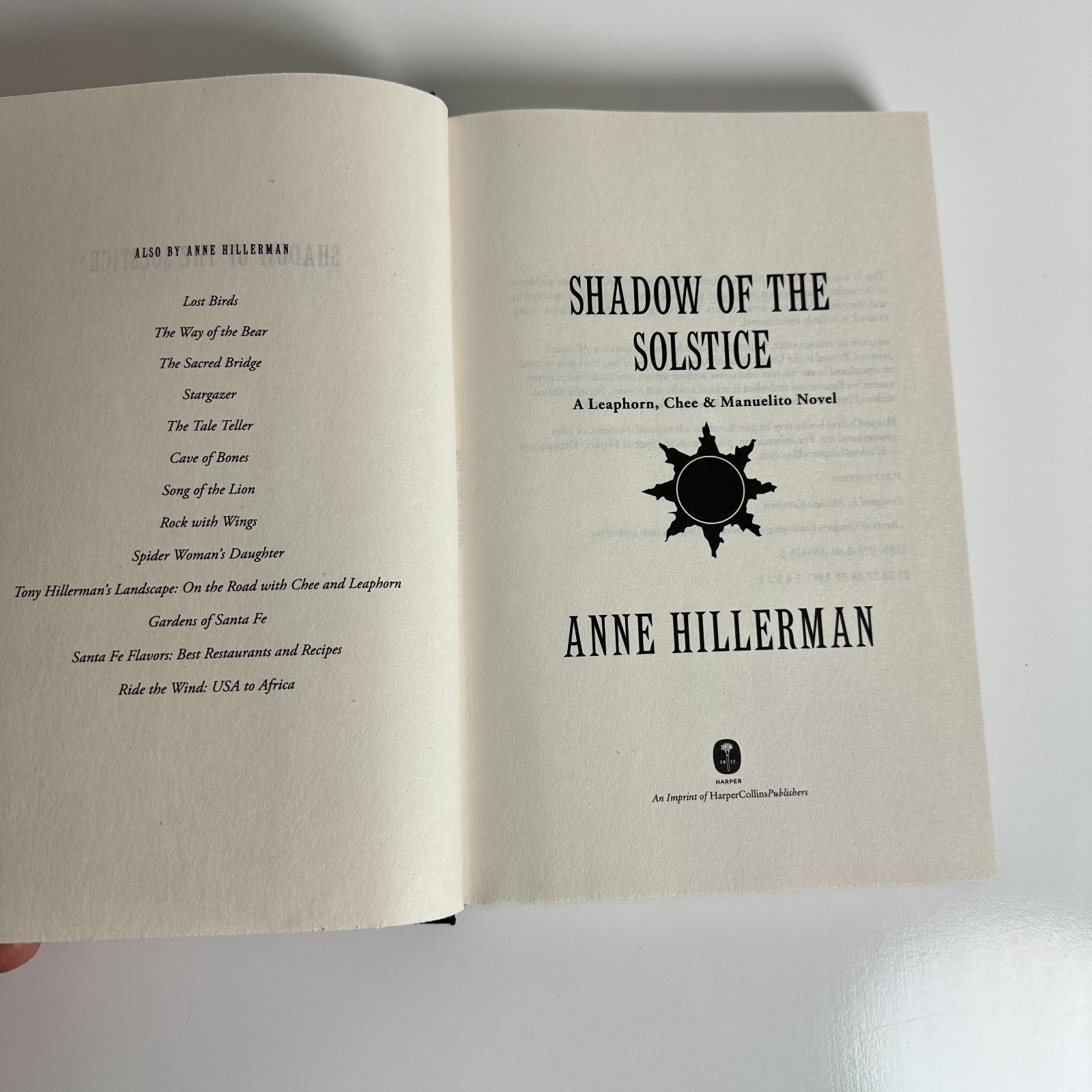 Shadow of the Solstice Anne Hillerman Stated 1st Ed. 1st Hardcover HarperCollins