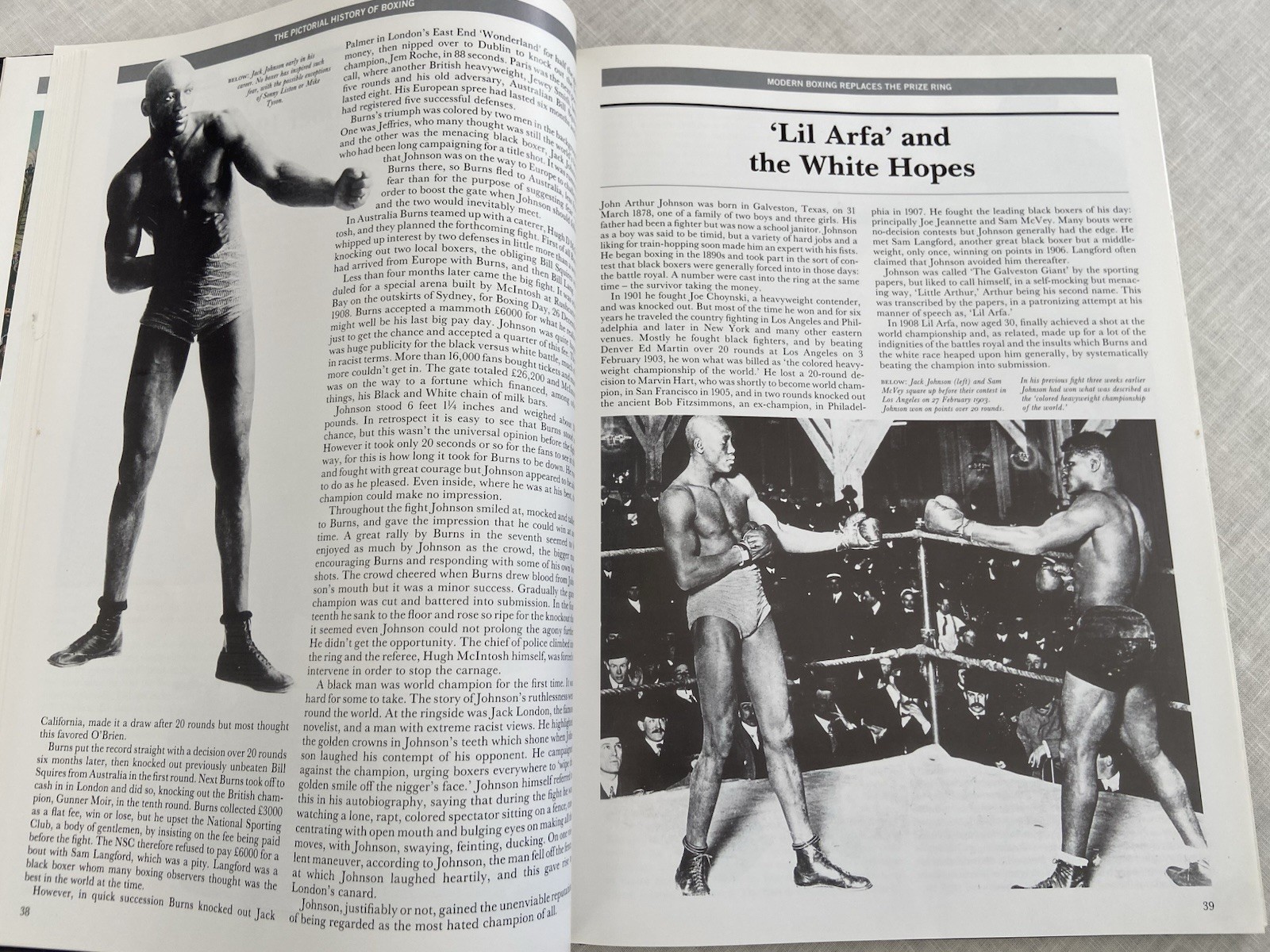 Vintage 1988, „Pictorial History of Boxing“ Peter Arnold XL Vg 1st Print FREE SH