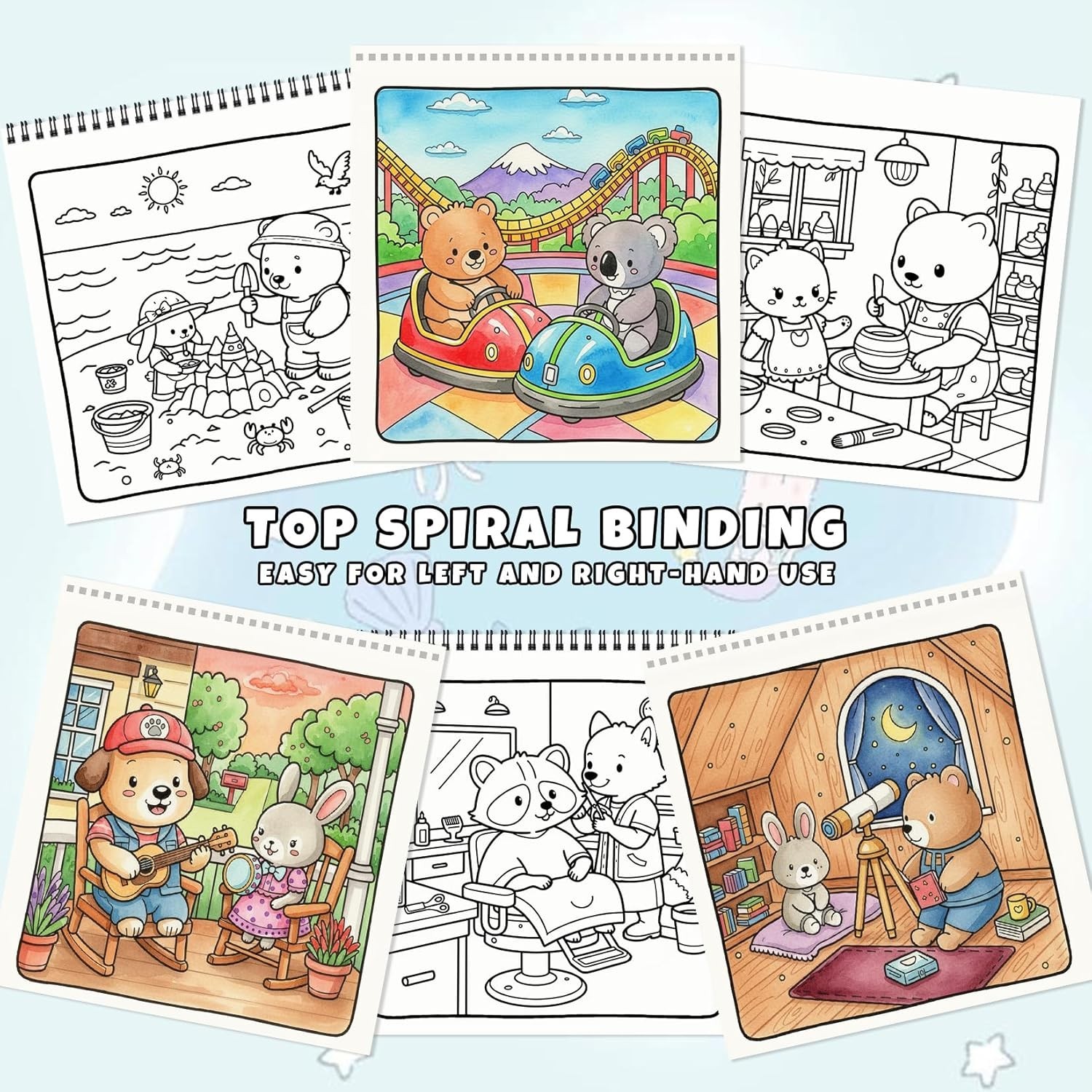 Relaxing Spiral-Bound Coloring Book for Mindfulness & Creativity – 32 Pages