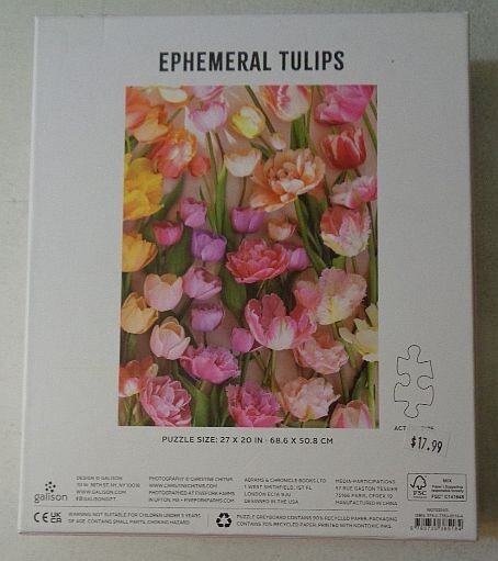 Ephemeral Tulips 1000 Piece Puzzle by Galison (2025) 27″ x 20″ LIKE NEW