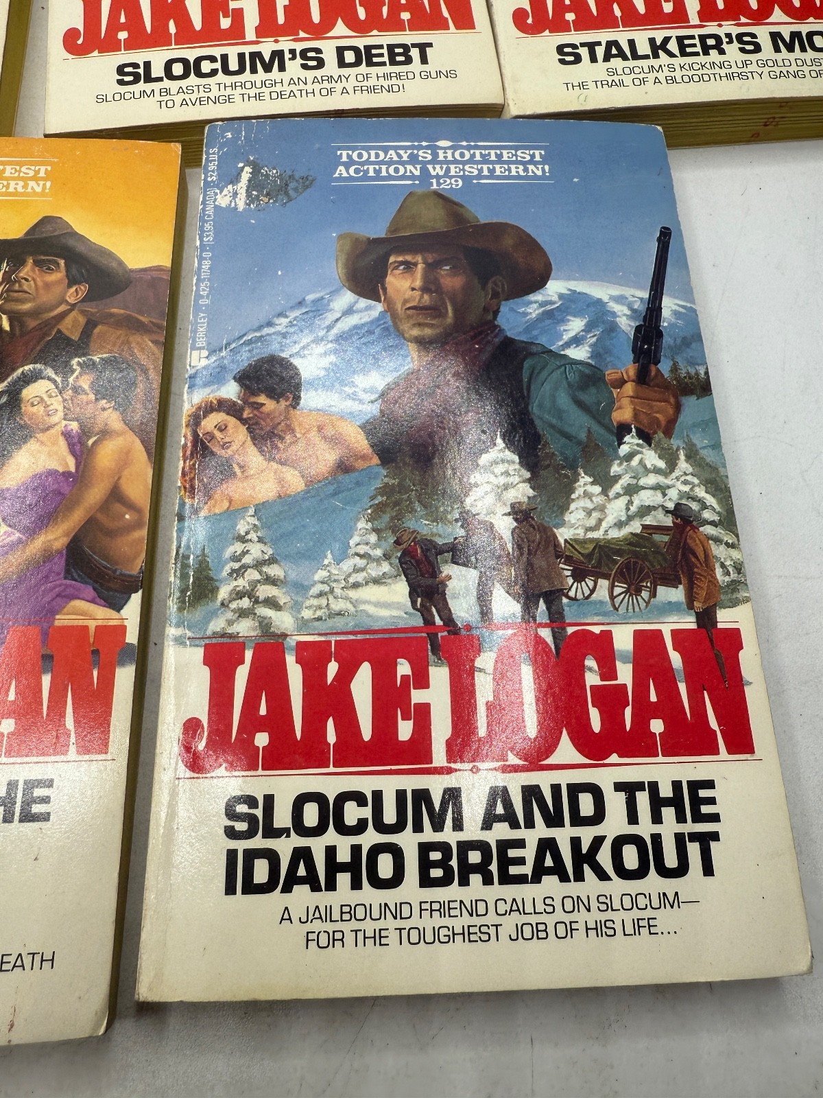 Vintage Paperback Jake Logan Assorted Books Action Western Stories