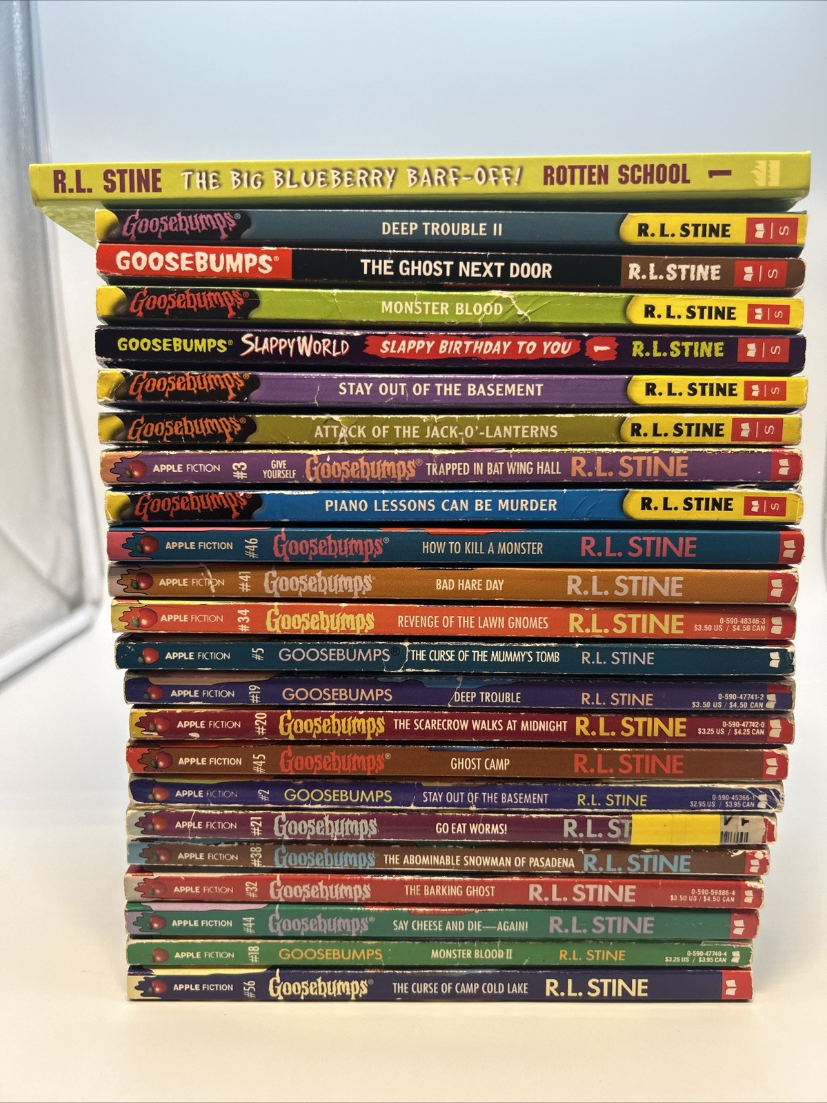RL Stine Book Lot – 23 Goosebumps Rotten School, Mixed Years, Vintage, 1 Double