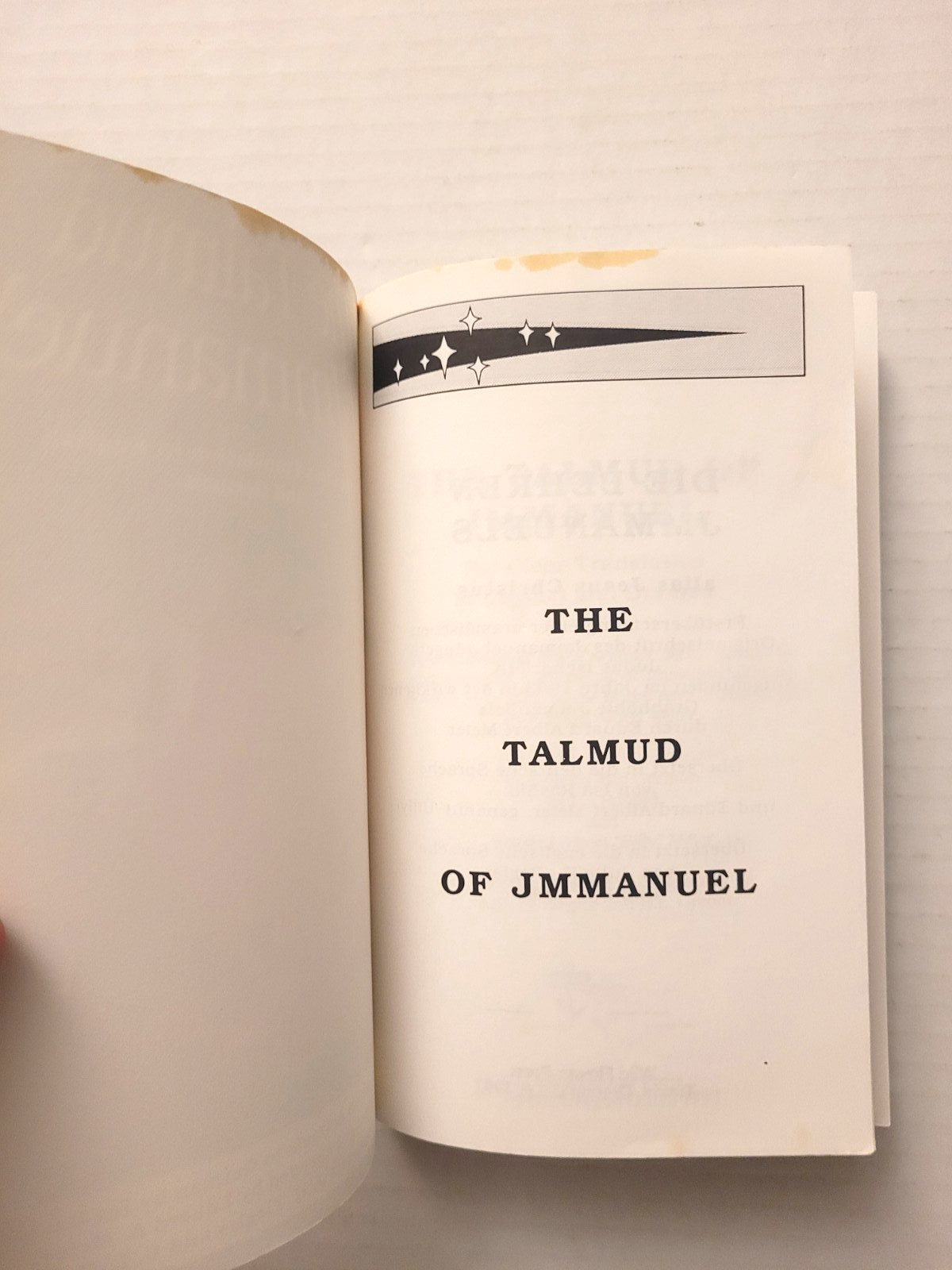 THE TALMUD OF JMMANUEL: CLEAR TRANSLATION IN ENGLISH & GERMAN – 1992 – TRADE PB