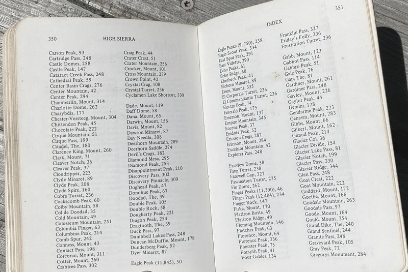 Mountaineer’s Guide to High Sierra 1972 Totebook; Hervey Voge, Smatko; 356 pages