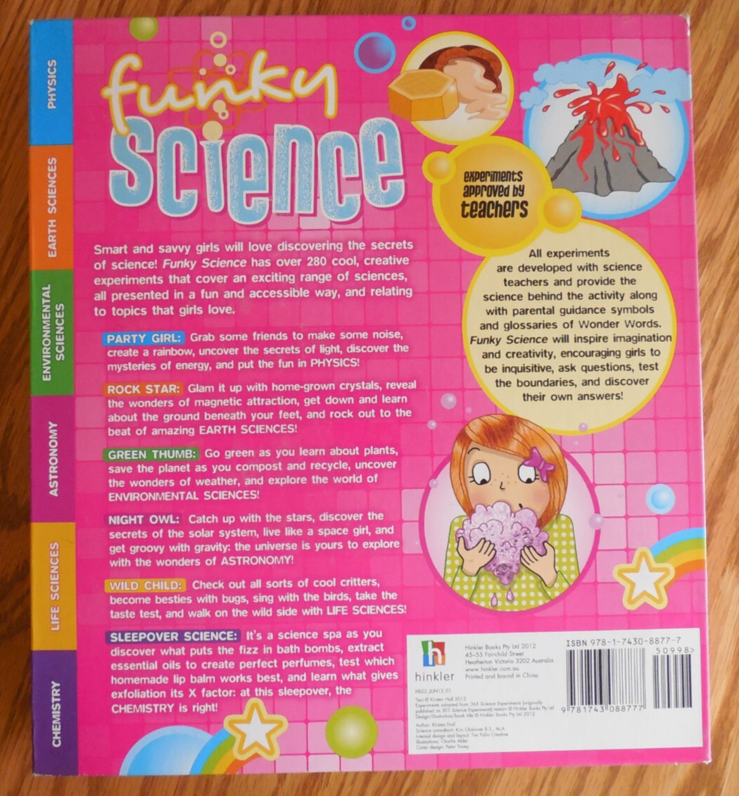 Hinkler Books „Funky Science“ for Girls with 280+ Experiments HC Spiral Book
