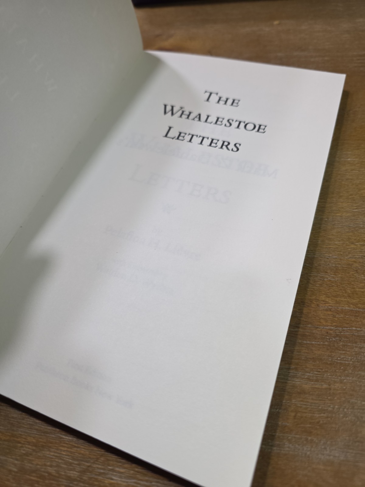 The Whalestoe Letters, Mark Z. Danielewski, 2000, 1st Edition