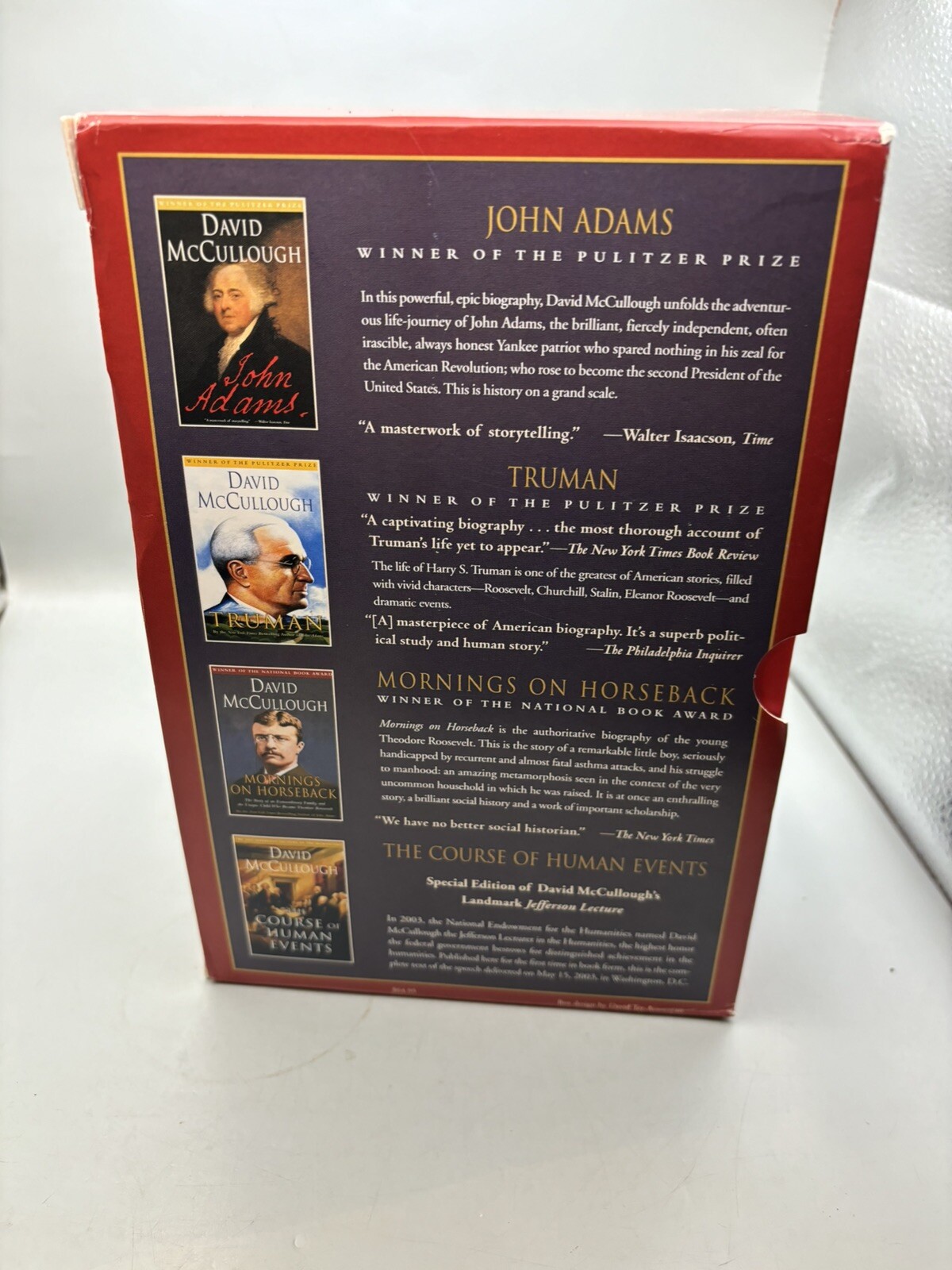David McCullough Boxed Set John Adams Truman Mornings on Horseback sh117