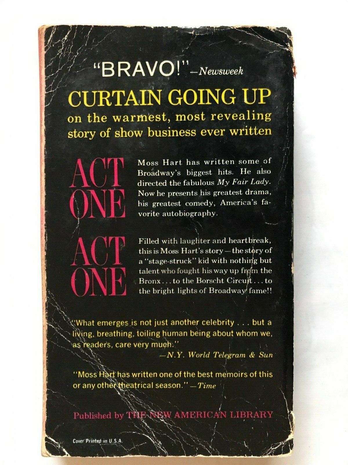 Act One; an Autobiography of Moss Hart, paperback 383 pages published by Signet