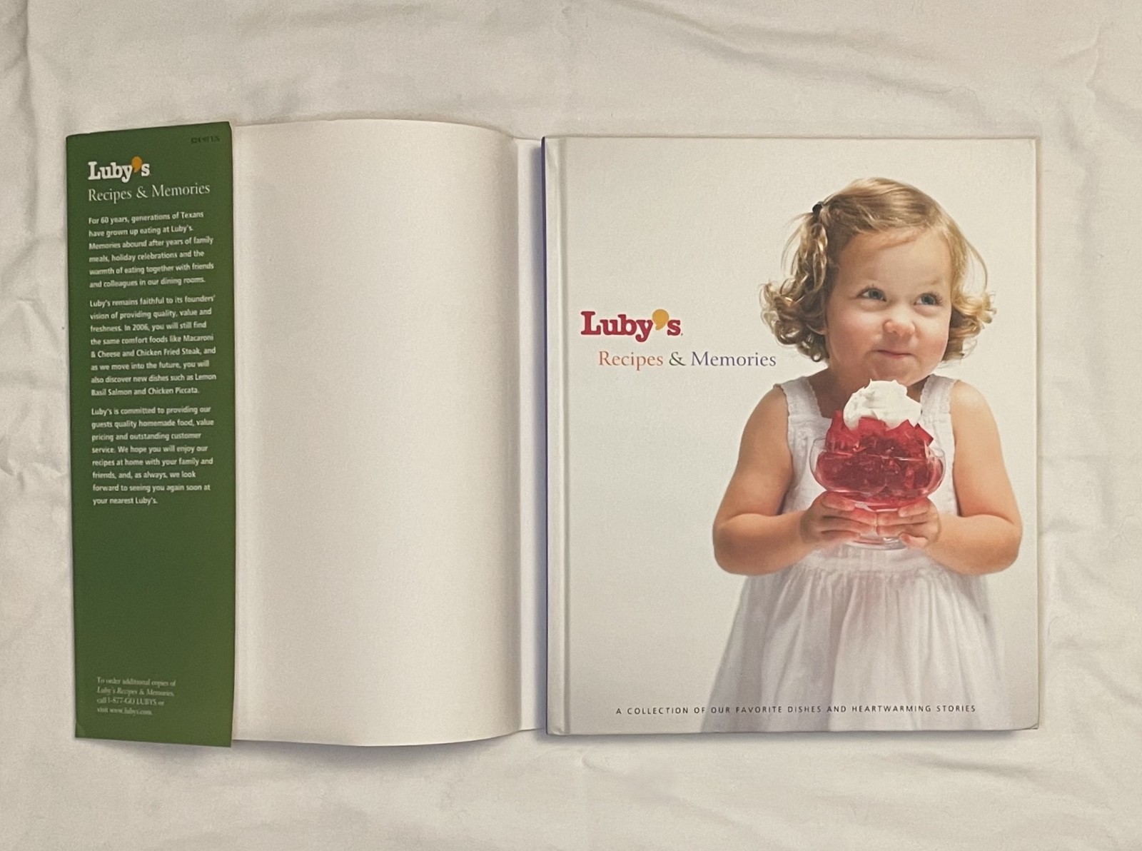 Luby’s Recipes & Memories Favorite Dishes Stories Hardcover Cookbook 2006