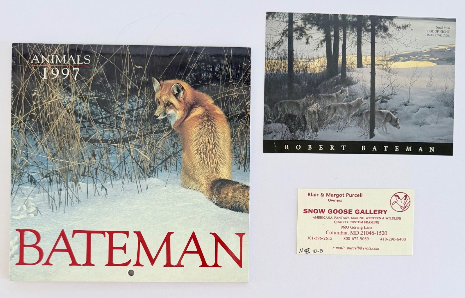 BOOK + artist-signed calendar, The Art of Robert Bateman, hardcover, 180 pages