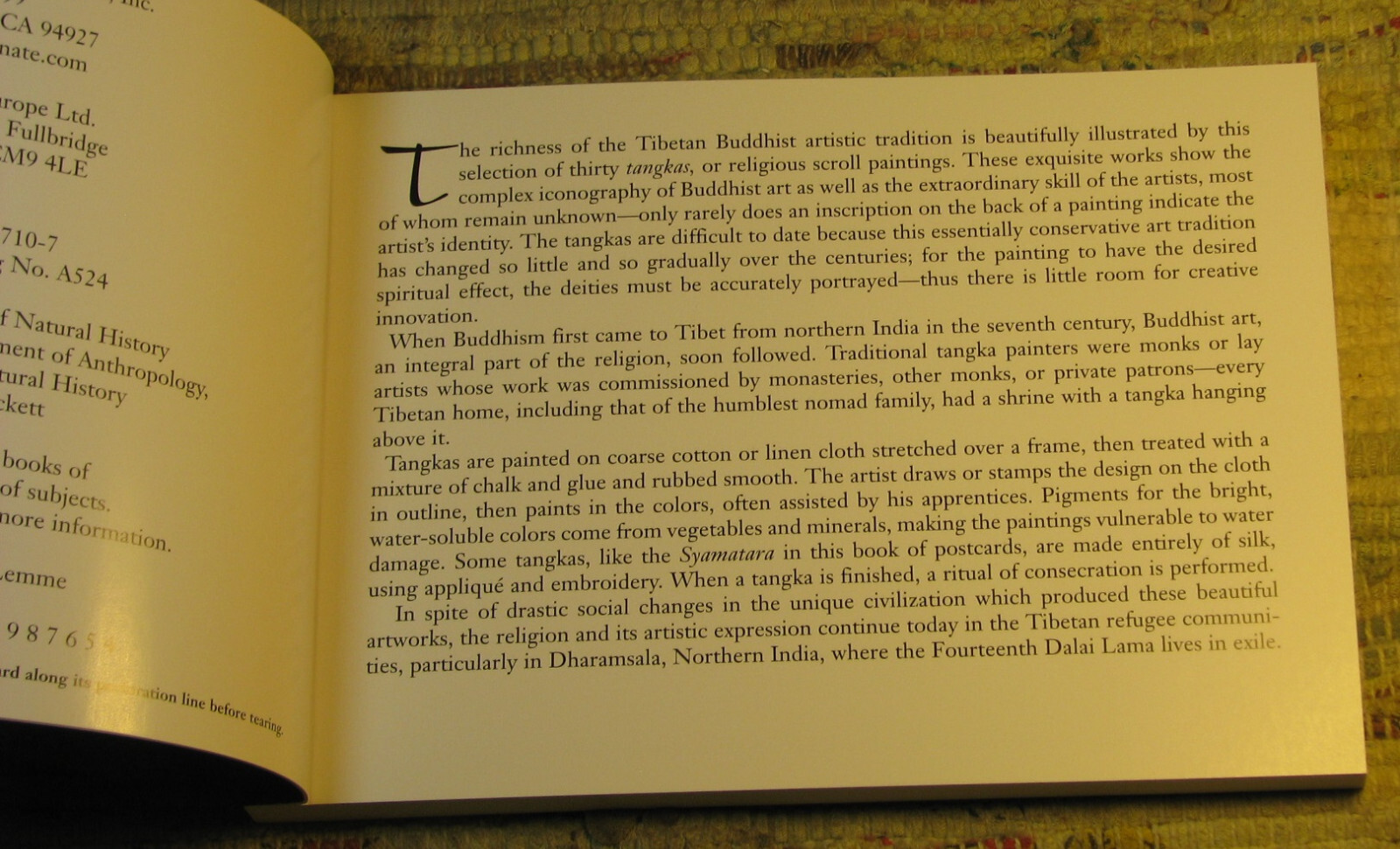 TANGKAS Buddhist Paintings Tibet Book of Postcards American Museum of Natural Hi