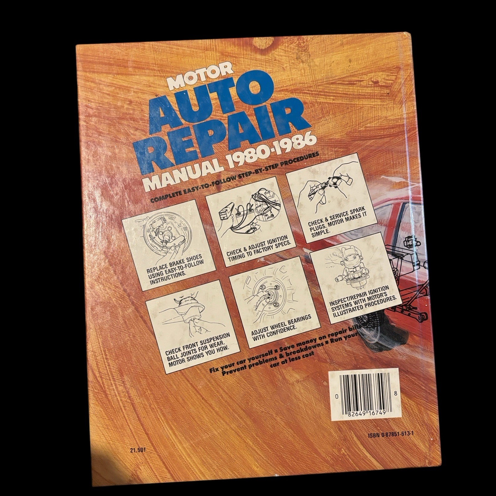 Motor Auto Repair Manual 1980-1986 49th Edition Vintage Car Repair Book