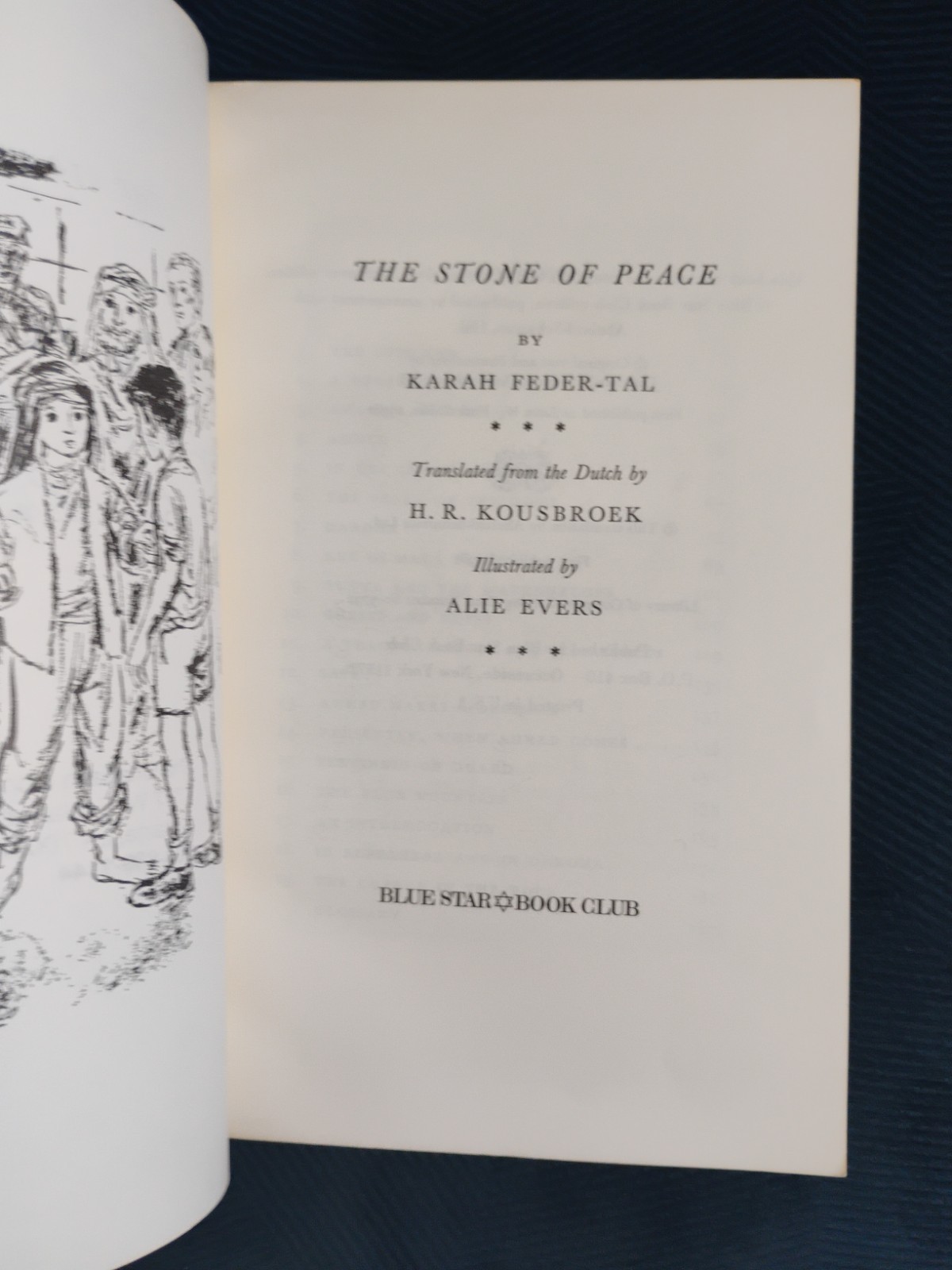 THE STONE OF PEACE (1961 TPB) by Karah Feder-Tal – Blue Star Book Club – HTF!
