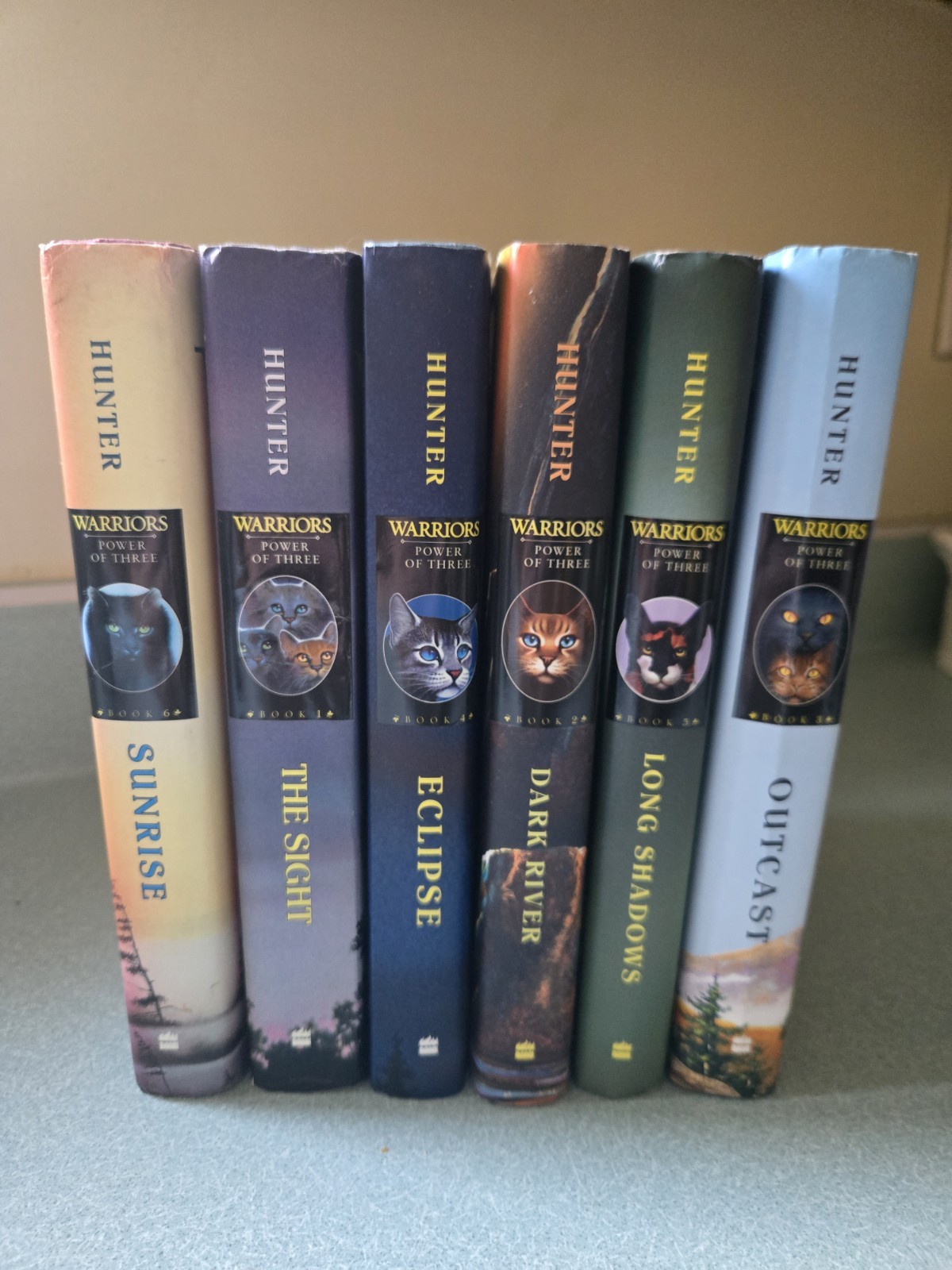 Erin Hunter Warriors Arc 3: Power of Three 1-6 Hardcover Set w/ Dust Jacket