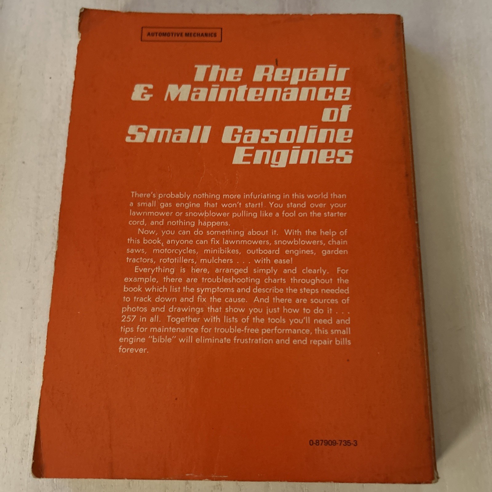 The Repair & Maintenance of Small Gasoline Engines by G.R. Drake, 366 pages, VG