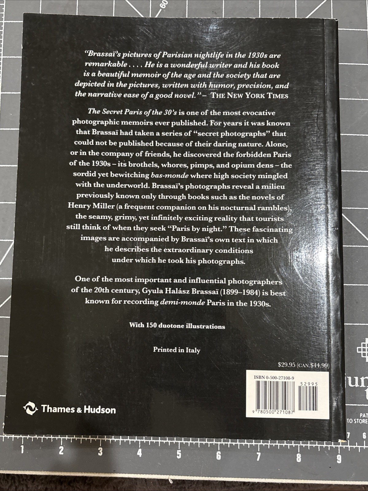 Brassai – The Secret Paris of the ’30s, 1976, First American Edition, 8 X 11 In.