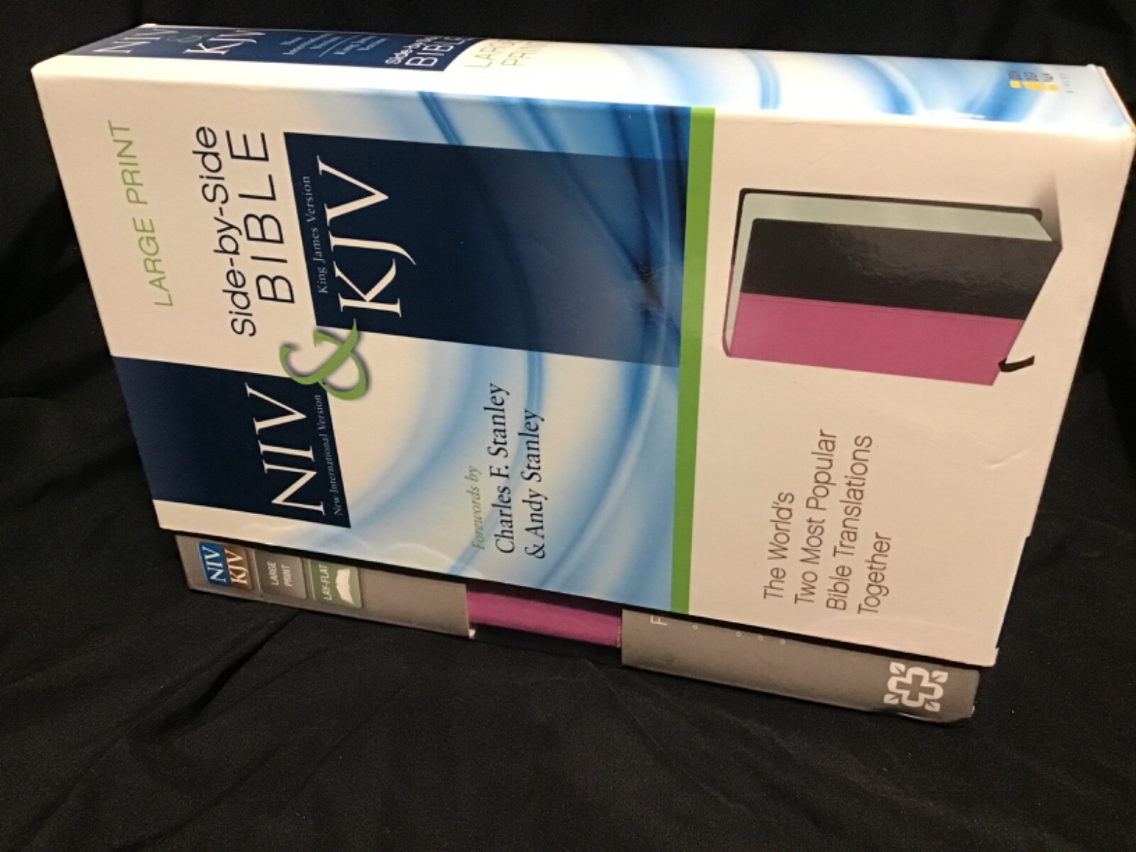 NIV & KJV Side-By-Side Bible Large Print Orchid/Chocolate Italian Duo-Tone
