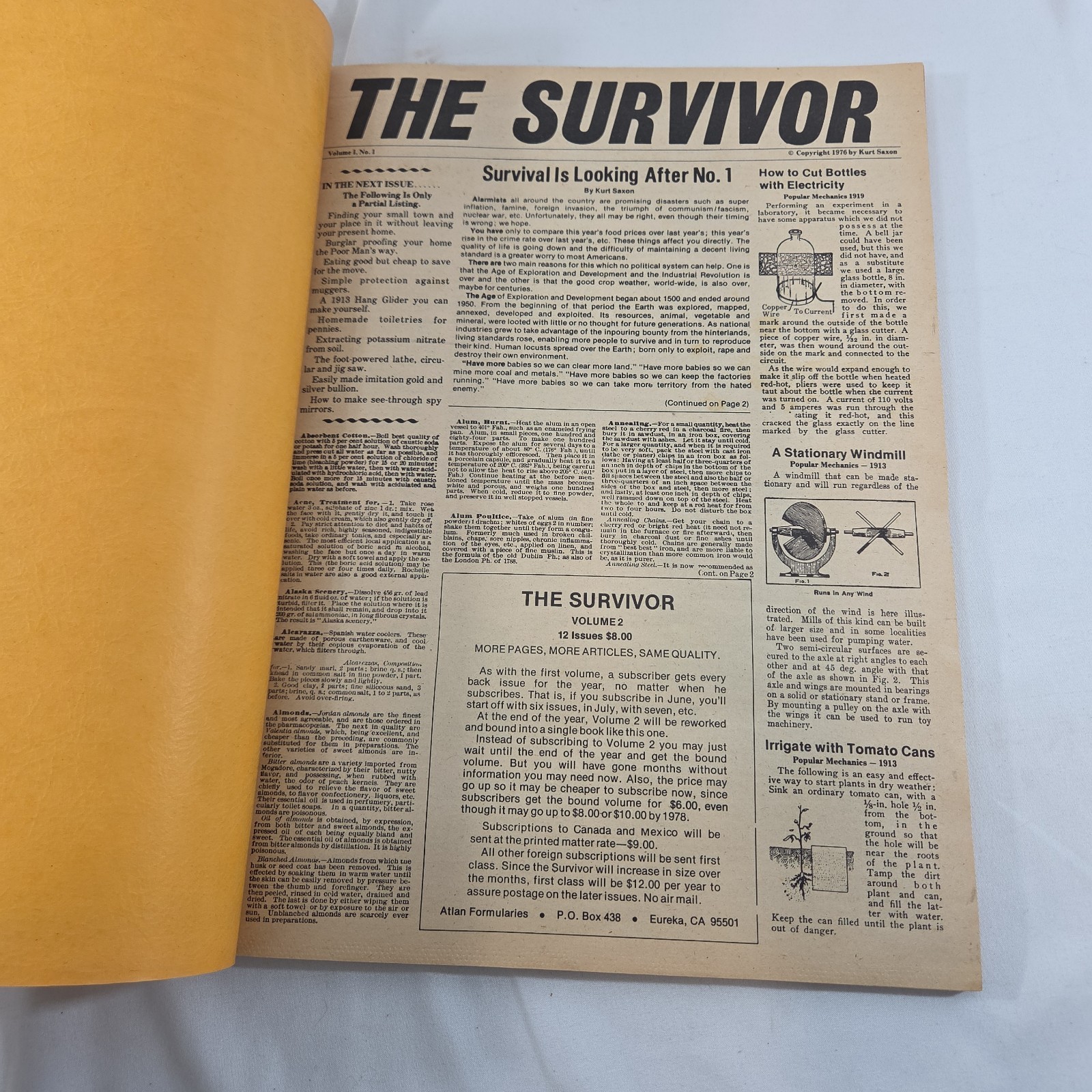Vintage Kurt Saxon The Survivor Publication Volume 1 & Catalog Issue Large 1976