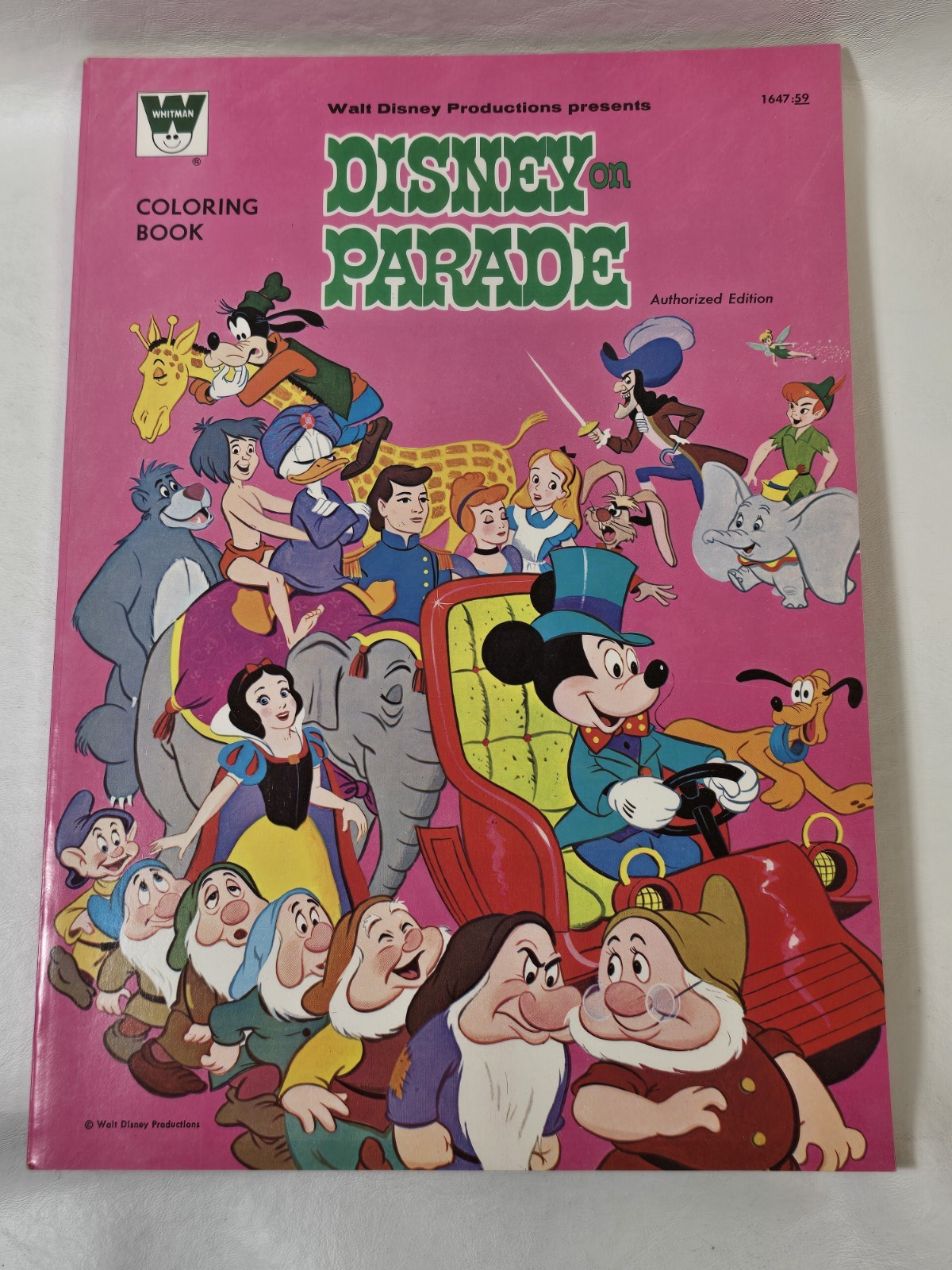 Vintage Whitman DISNEY ON PARADE Coloring Book 1647 1970 New Unused