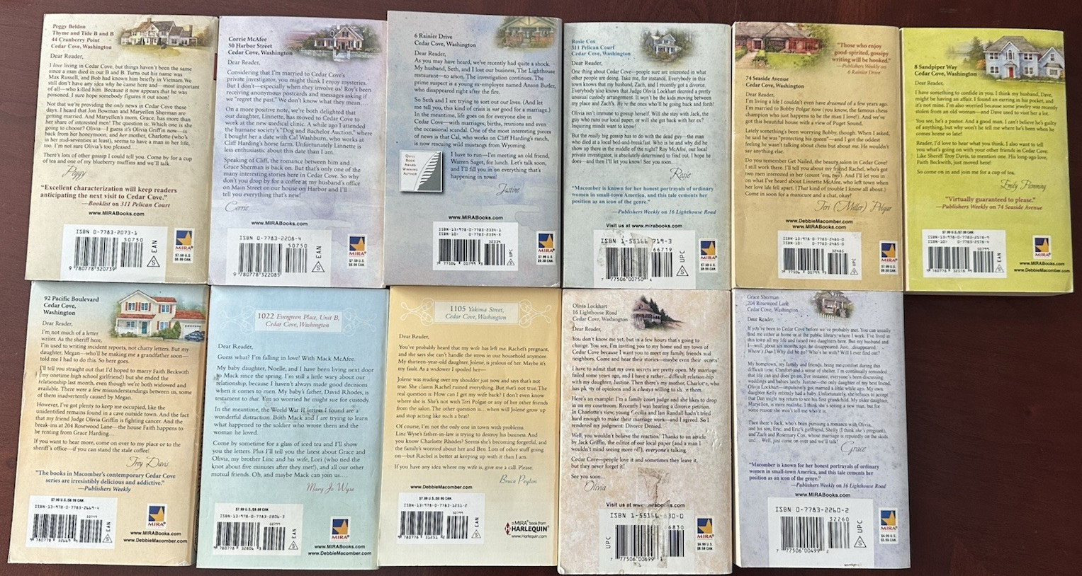Lot 1-11 Debbie Macomber CEDAR COVE Series Books See Photos For Titles