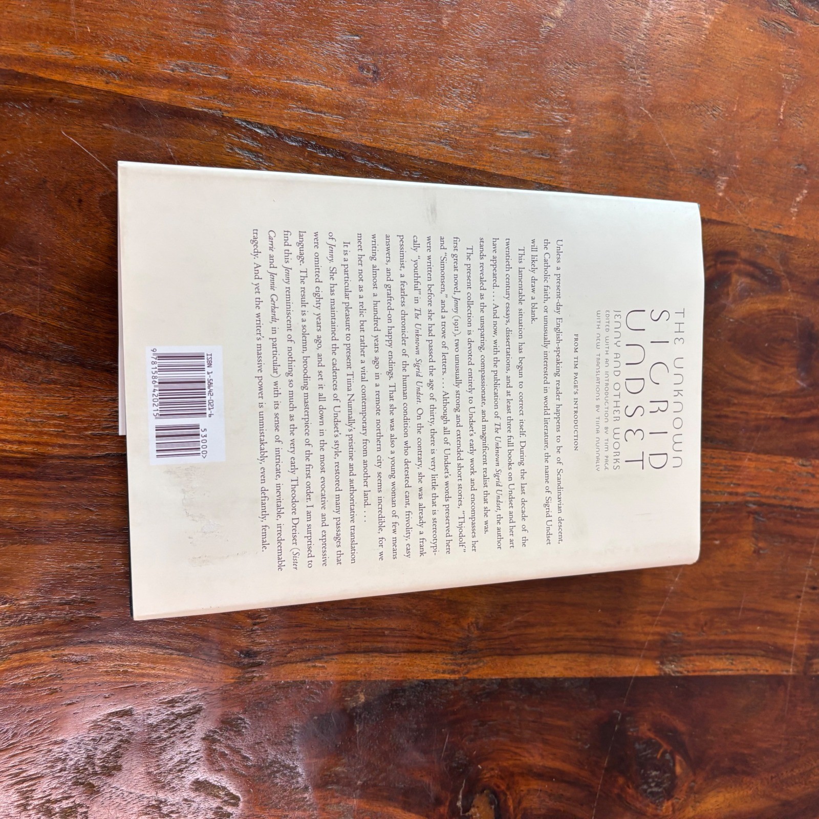 The Unknown Sigrid Undset Jenny and Other Works Hardcover 2001 Steerforth Press